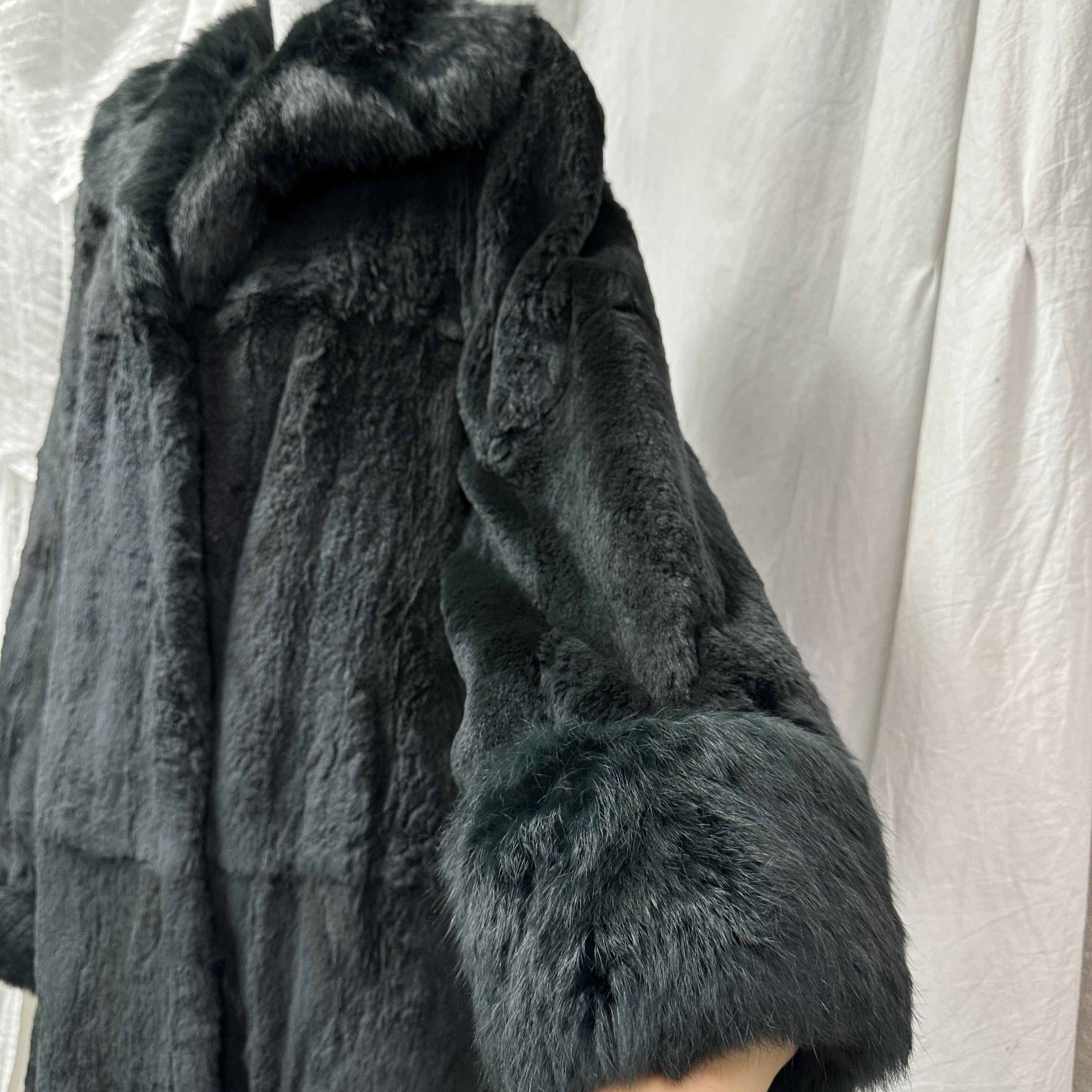 Vintage Vintage Old Money Maxi Bootle Green Rabbit Fur 90s Size L / US 10 / IT 46 - 2 Thumbnail