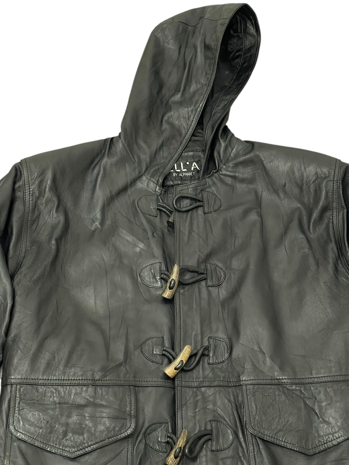 Vintage Hoodie Leather Jacket Vtg 90s Ell A Sheepskin 7🟩1 Size US L / EU 52-54 / 3 - 10 Thumbnail