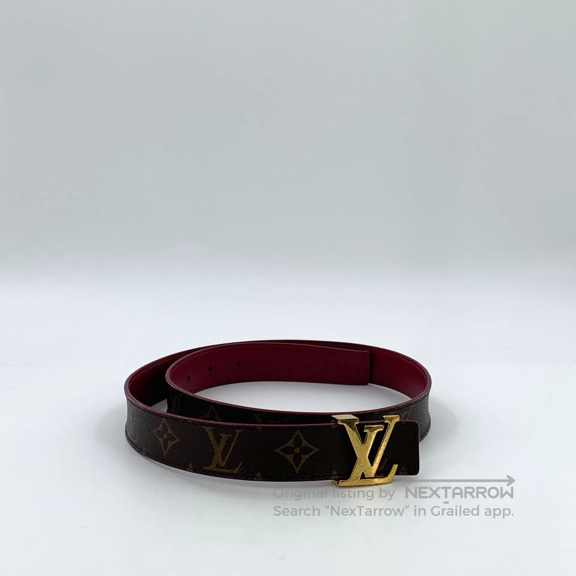 Louis Vuitton Louis Vuitton Dark Brown Logo Monogram Smooth Buckle Leath Size ONE SIZE - 2 Thumbnail
