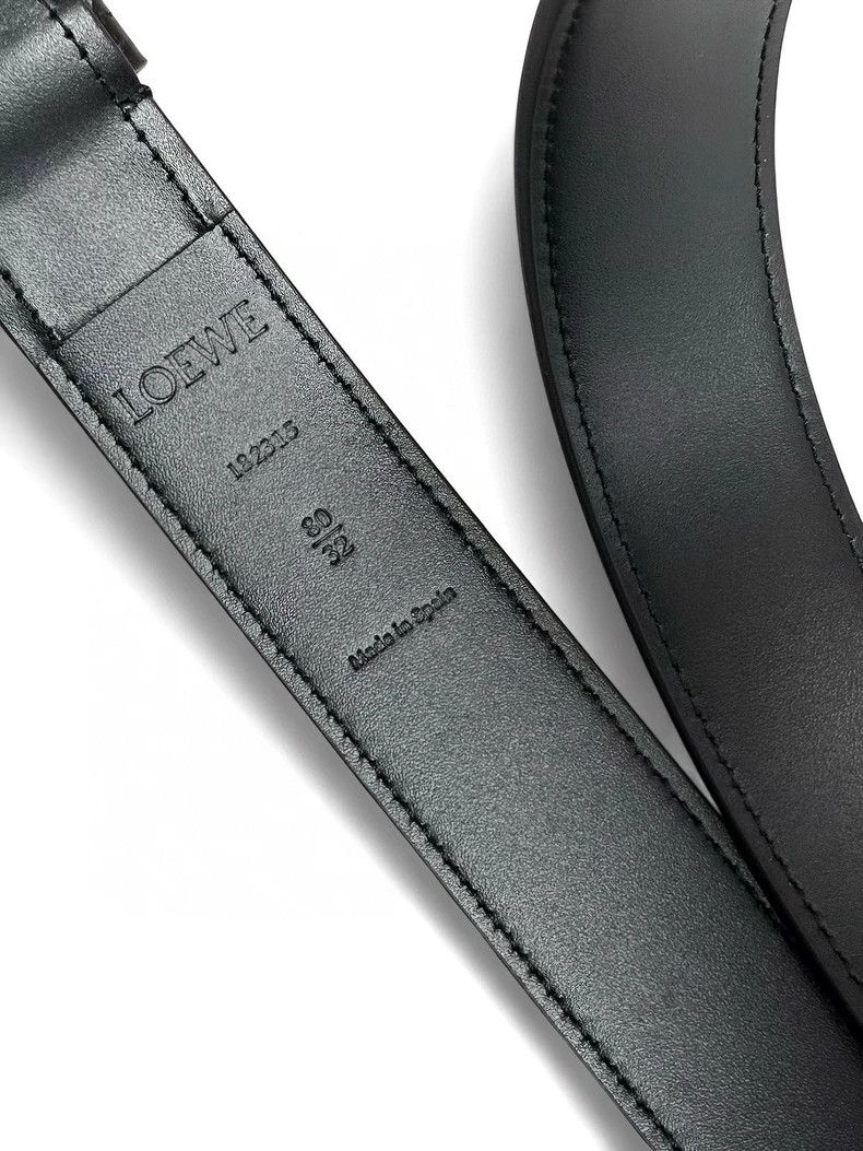 Loewe LOEWE Black lettering logo embossed belt Size ONE SIZE - 7 Thumbnail