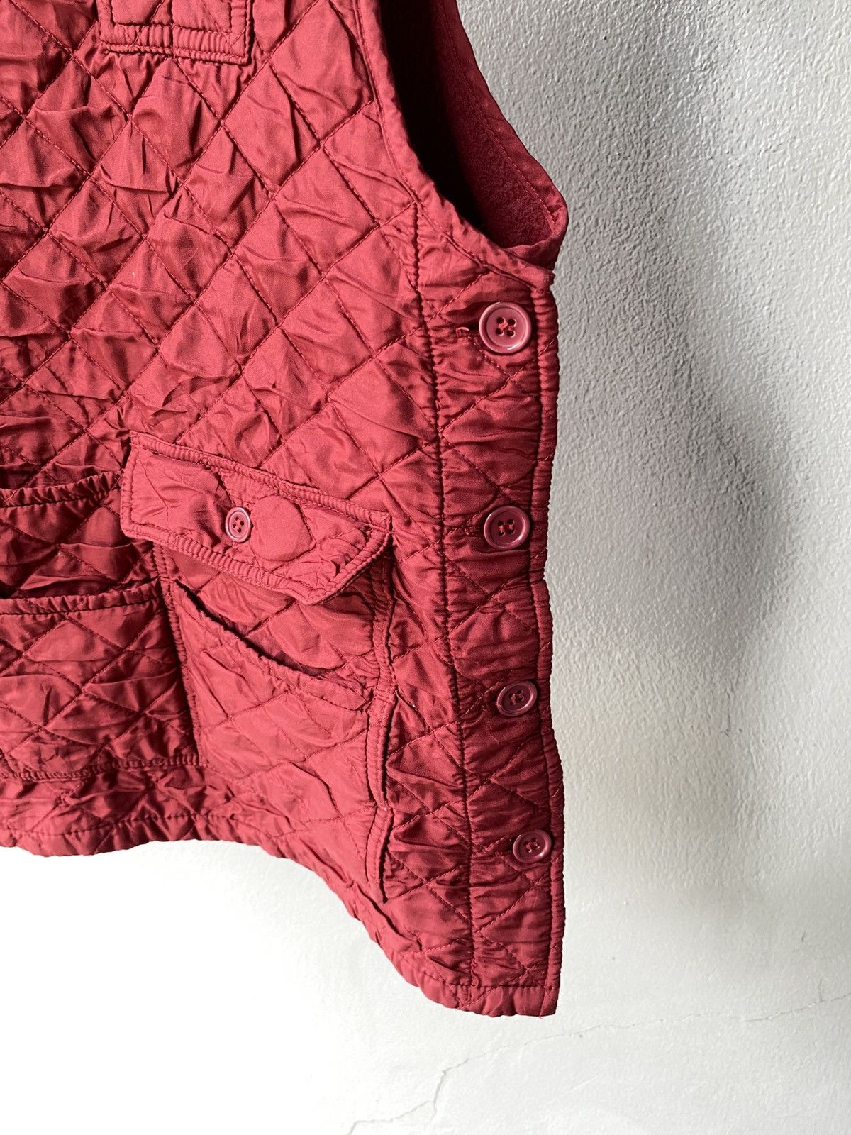 Designer × Japanese Brand Work pron Red Quilted Utility Vest Size M / US 6-8 / IT 42-44 - 7 Thumbnail