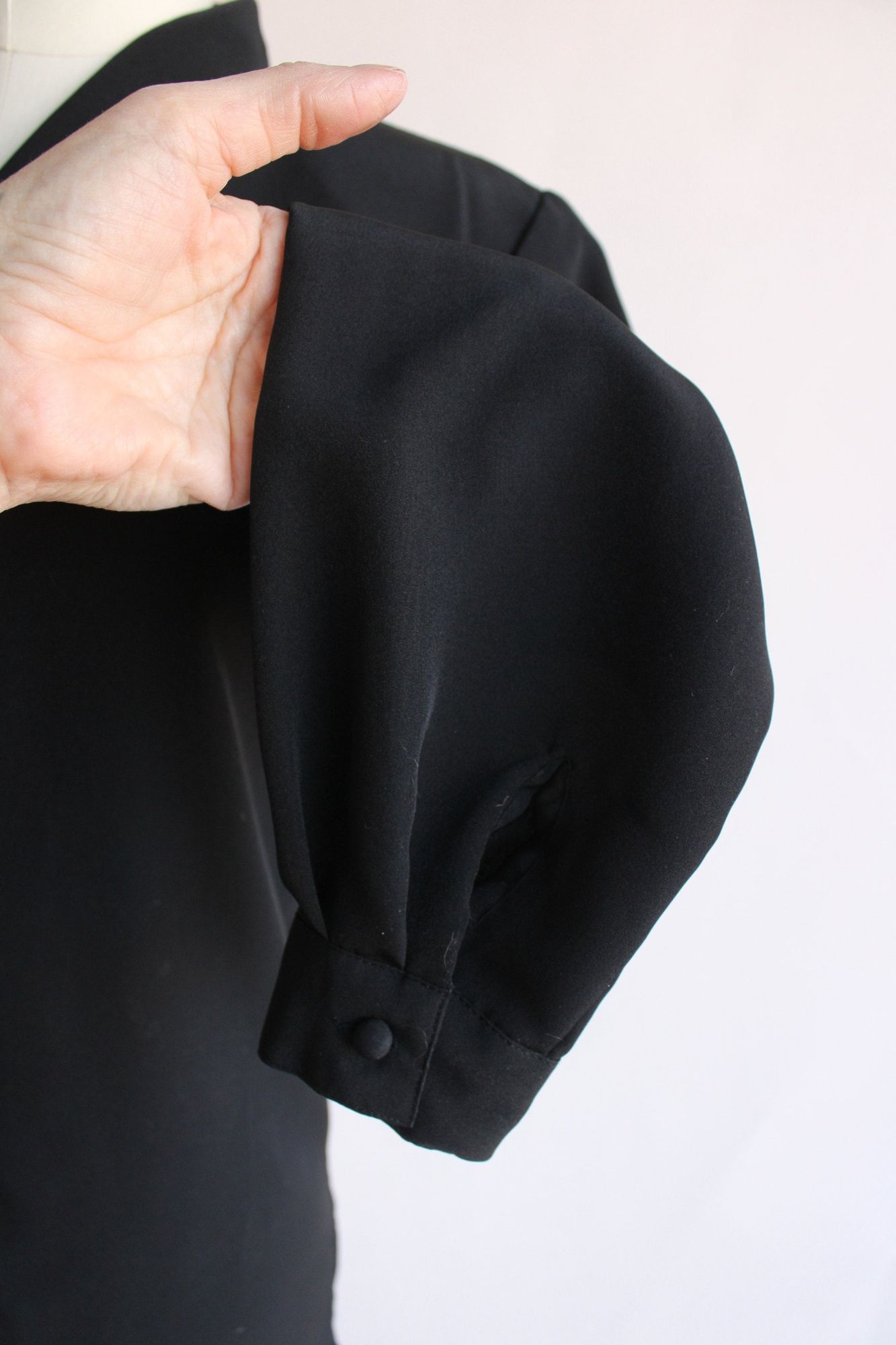 Vintage Vintage 1990s Blouse, Neil Martin Black Long Sleeve Shirt wi Size M / US 6-8 / IT 42-44 - 4 Thumbnail