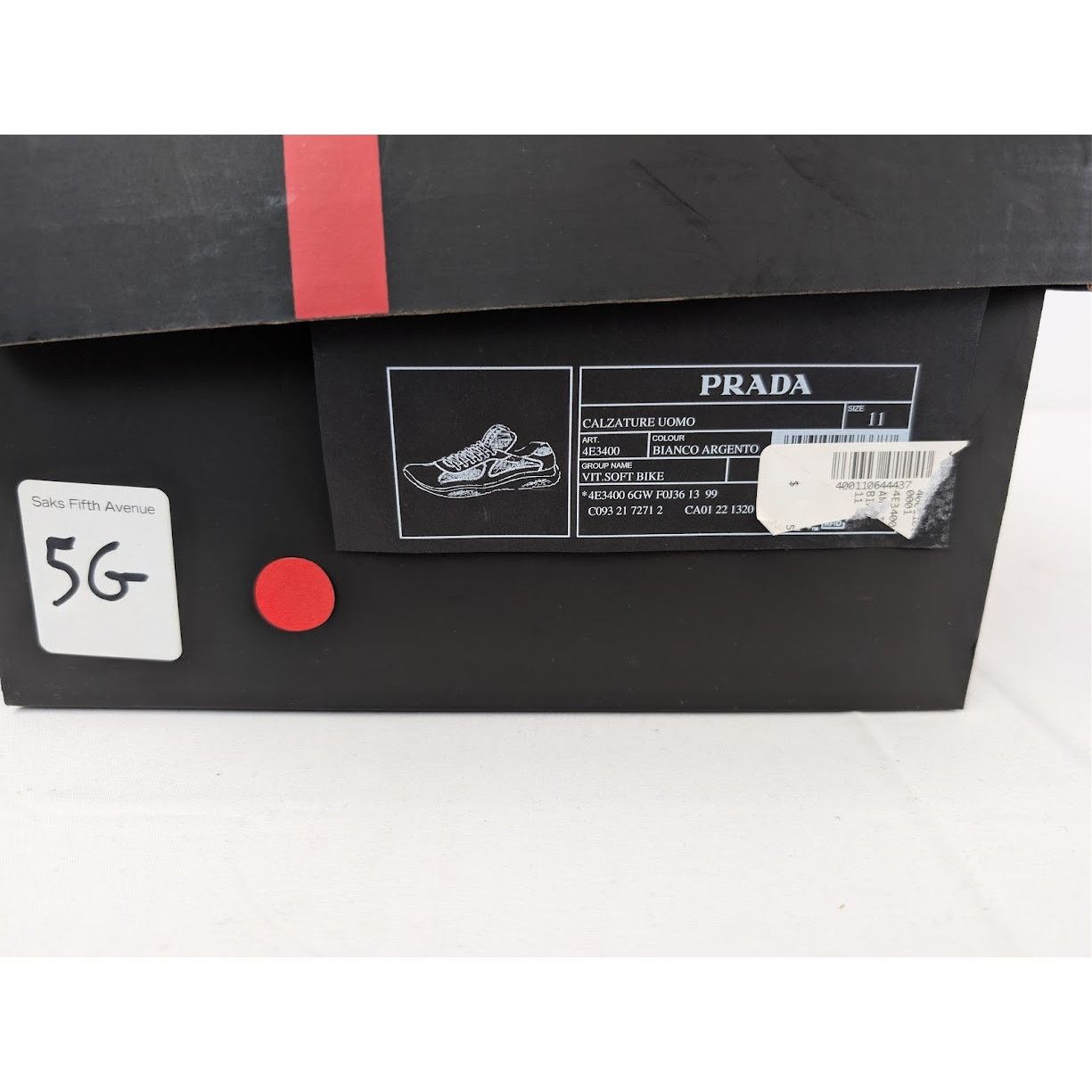 Prada o1rshd1 Calzature Uomo Sneakers in Bianco Argento Size US 12 / EU 45 - 23 Thumbnail