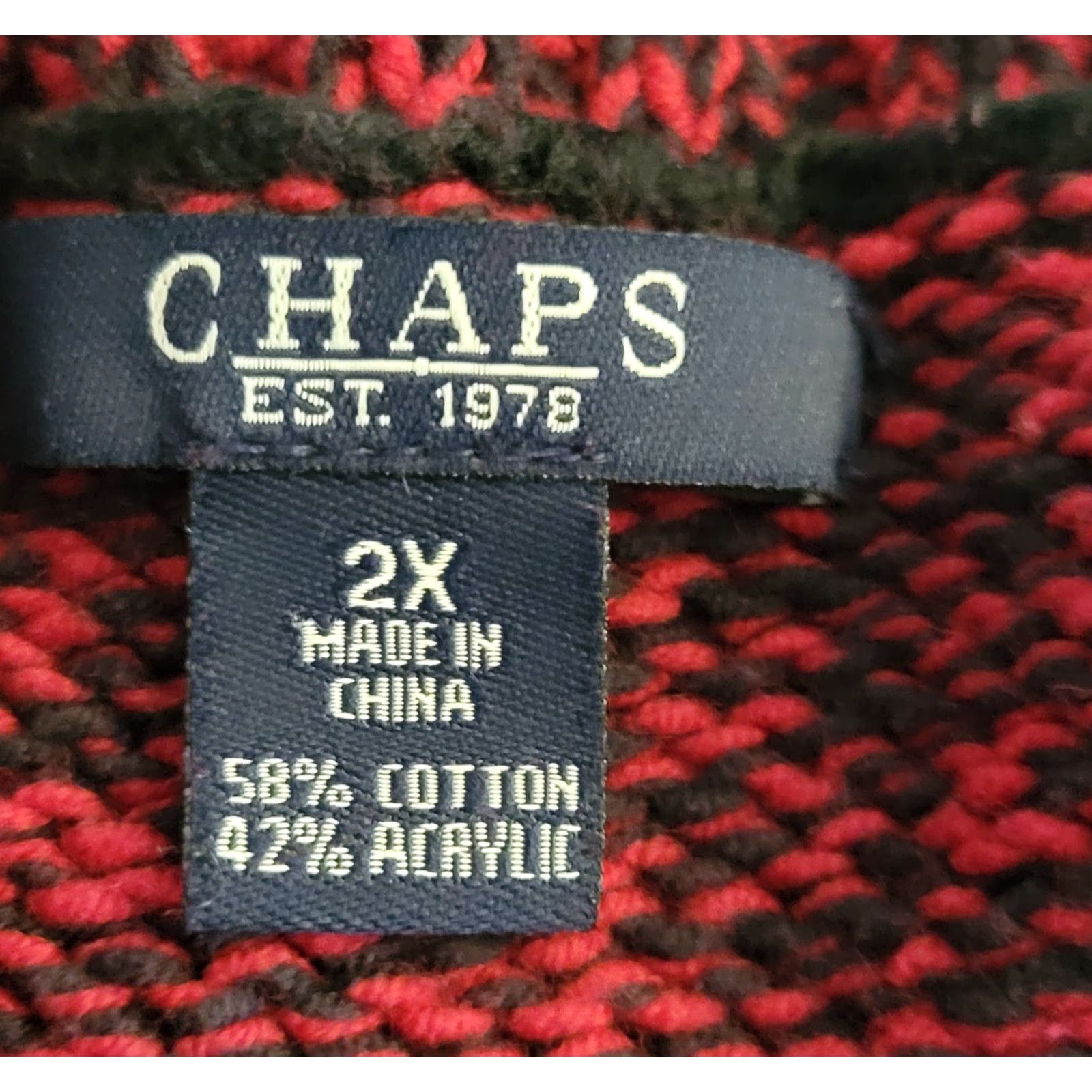 Chaps Chaps Sweater 2XL Women Knit Pullover Cowl Neck Red Black Long Sleeve Cotton Acrylic Plus Size Woman, Casual, Travel, Business Size XXL / US 16-18 / IT 52-54 - 4 Thumbnail
