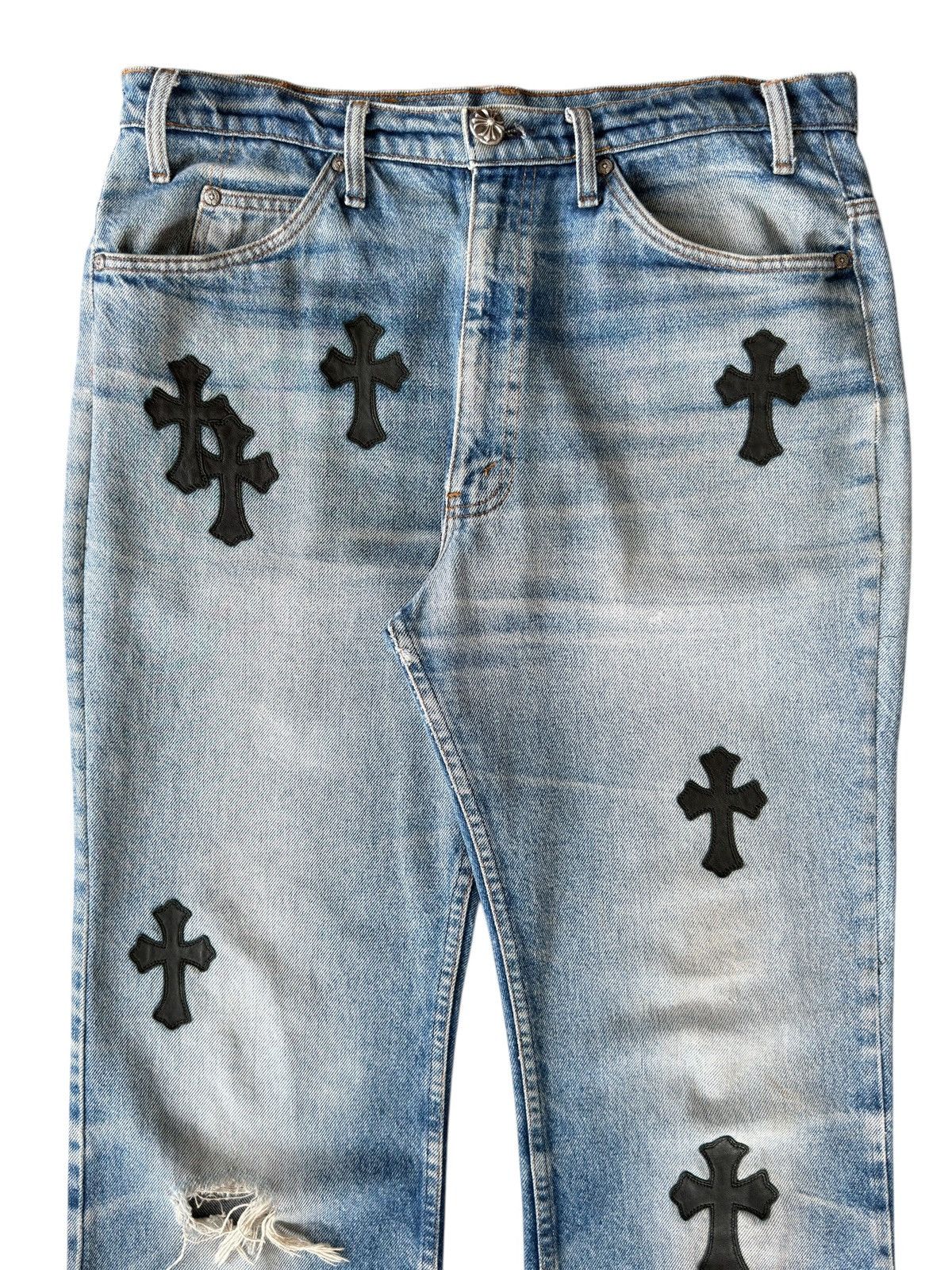 Chrome Hearts Chrome Hearts Light-wash Blue 505 Levi’s Patched Denim Size US 34 / EU 50 - 5 Thumbnail