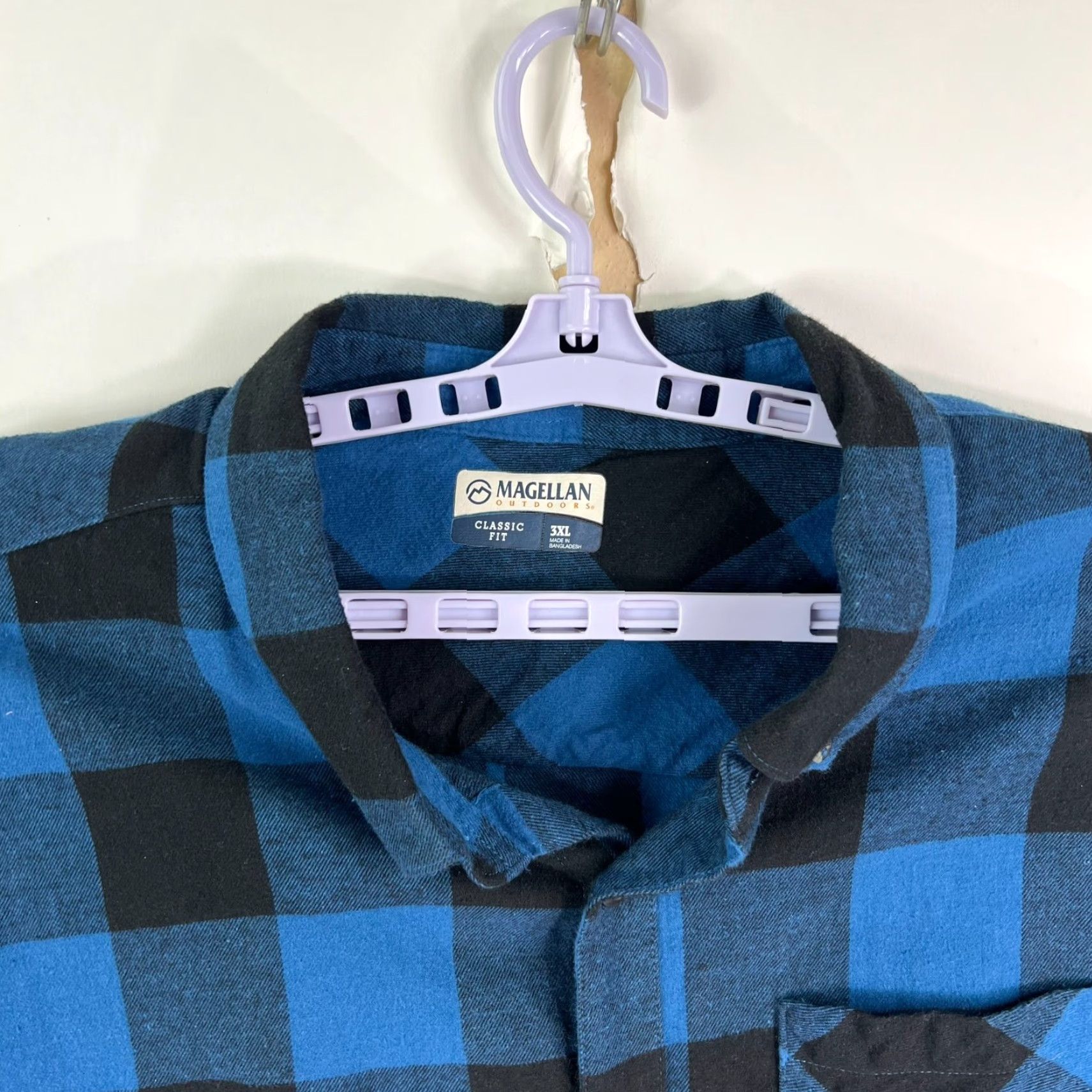 Vintage Magellan Buffalo Plaid Flannel Button-Down Shirt Mens 3XL Blue Button-Up Casual, Travel, Workwear Mens Shirt Size US XXL / EU 58 / 5 - 2 Thumbnail