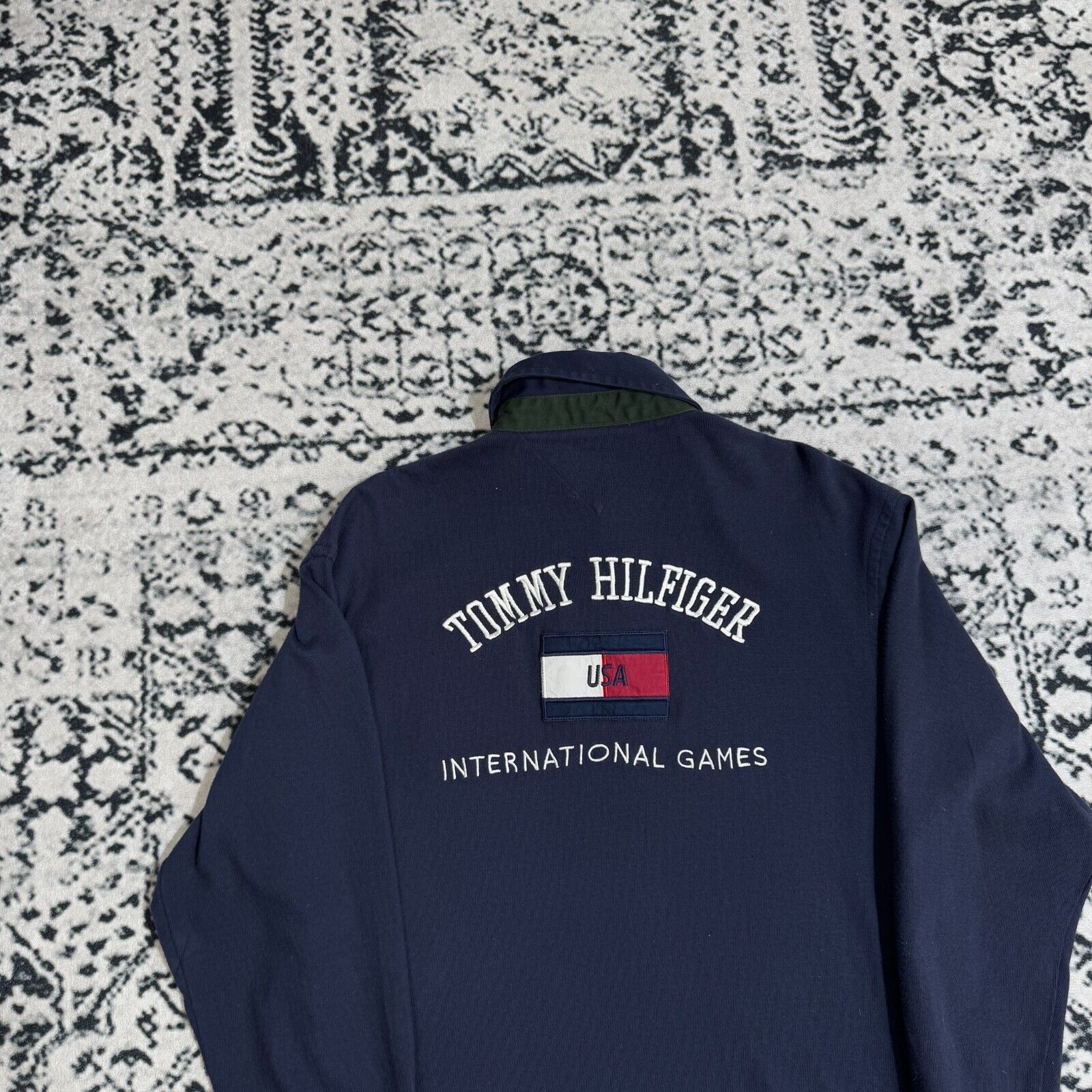 Tommy Hilfiger × Vintage Vintage Tommy Hilfiger Navy Cotton Polo Rugby Shirt Size S Size US S / EU 44-46 / 1 - 10 Thumbnail