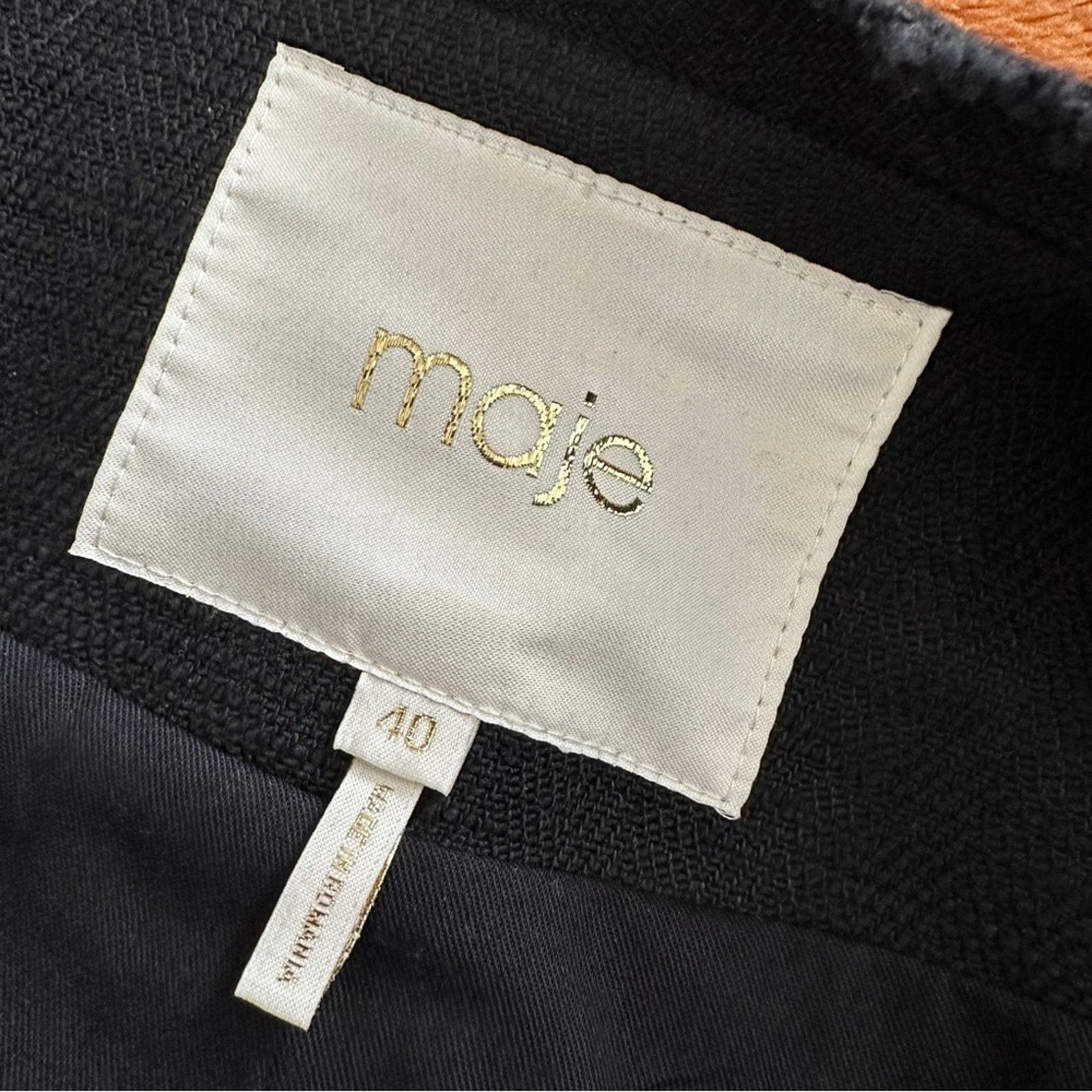 Maje MAJE Cotton Linen Lambskin Leather Ahead Moto Blazer Jacket Size XL / US 12-14 / IT 48-50 - 5 Thumbnail