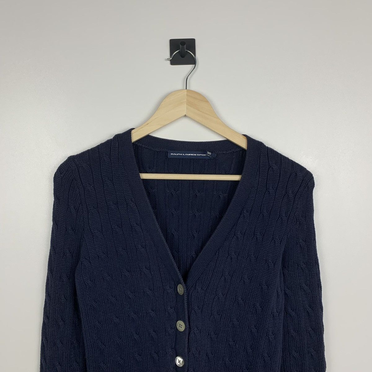 Ralph Lauren Sport Vintage Ralph Lauren Sport Cable Knit Cardigan Navy Blue XS Size XS / US 0-2 / IT 36-38 - 2 Thumbnail