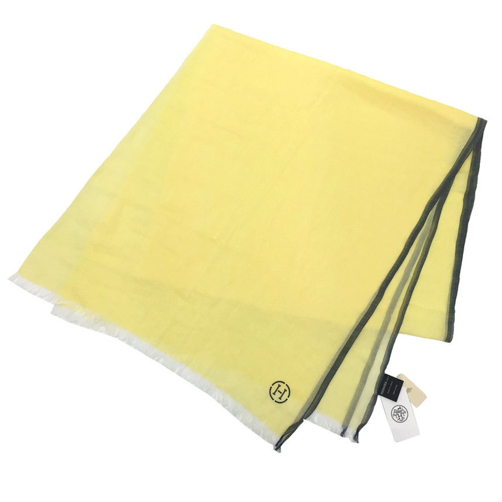 image of Hermesmade In Japan Echarpe Naoshima Naoshima Stole Shawl 100% Cotton Yellow, Women's