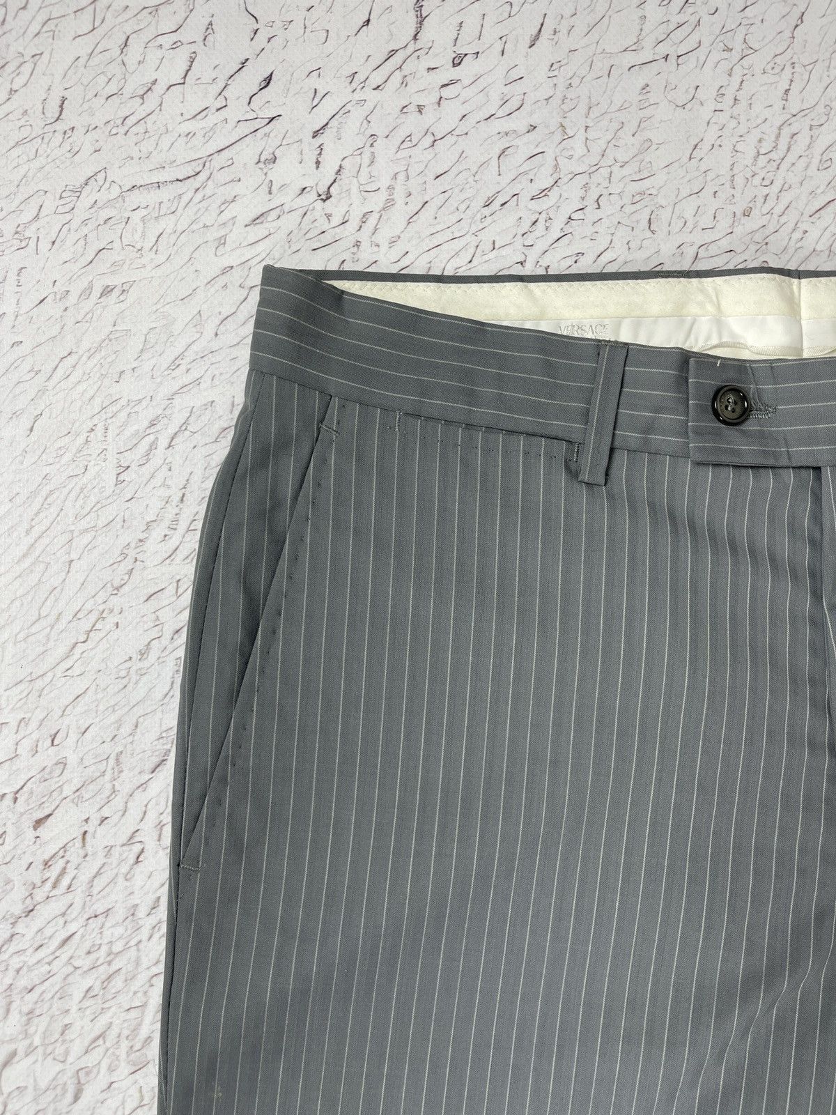 Versace Versace Collection grey striped wool casual pants Size US 32 / EU 48 - 8 Thumbnail