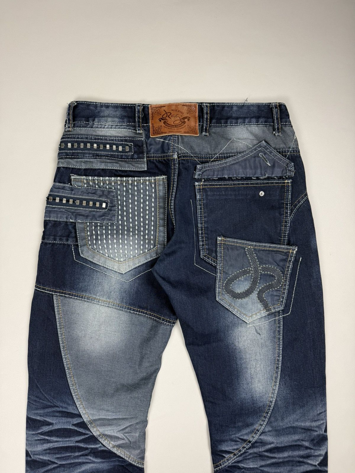 Japanese Brand J-Rag Men’s Japanese Style Multipocket Patchwork Jeans Size US 33 - 22 Thumbnail