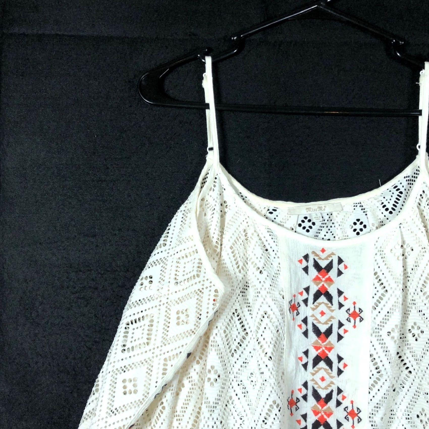 Miss Me Miss Me Blouse Ivory Laser Diamond Cold Shoulder Sheer Small Womens Shirt Small Size S / US 4 / IT 40 - 5 Thumbnail