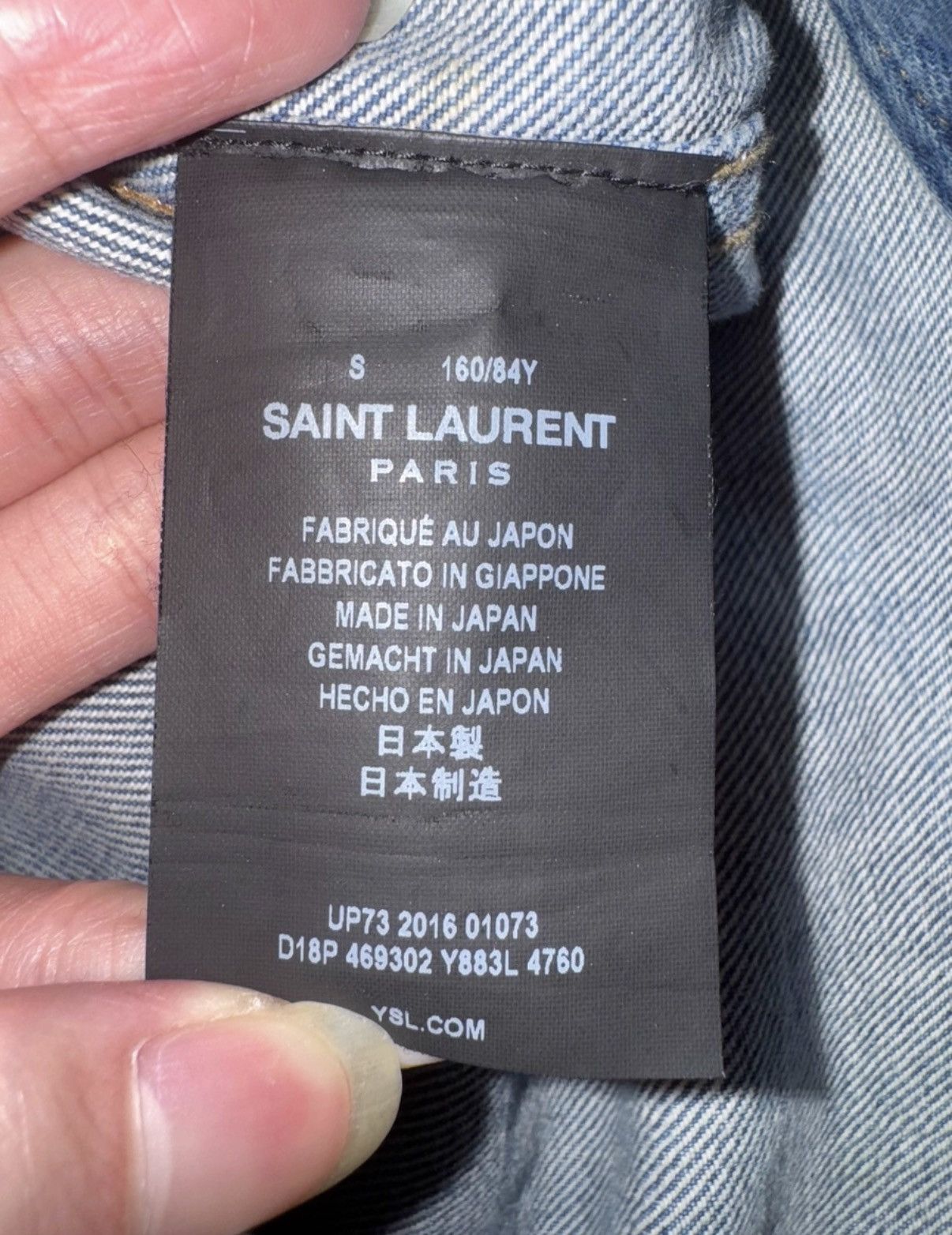 Saint Laurent Paris SLP) 16FW Light Blue Wave Gradient Medallion Denim Jacket Size US S / EU 44-46 / 1 - 7 Thumbnail