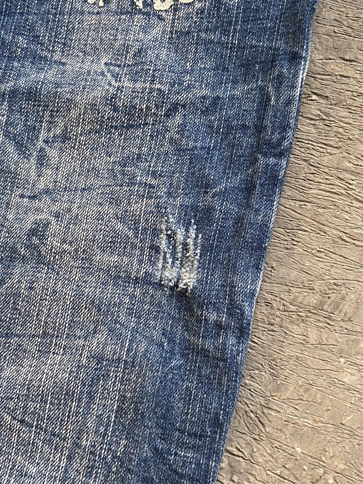 Le Grande Bleu (L.G.B.) 2000s Ba-Tsu Studio - Skull Boy AOP Denim Pants Size US 26 / EU 42 - 13 Thumbnail