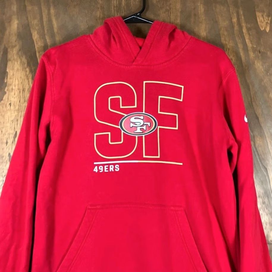 Nike Nike Mens Sweatshirt Football 49ers Pullover Hoodie XL Red Kangaroo Pocket Size US XL / EU 56 / 4 - 2 Thumbnail