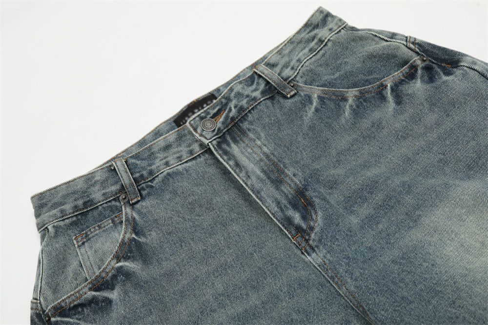 Jean Retro men's workwear patchwork loose washed scimitar jeans Size US 32 / EU 48 - 3 Thumbnail