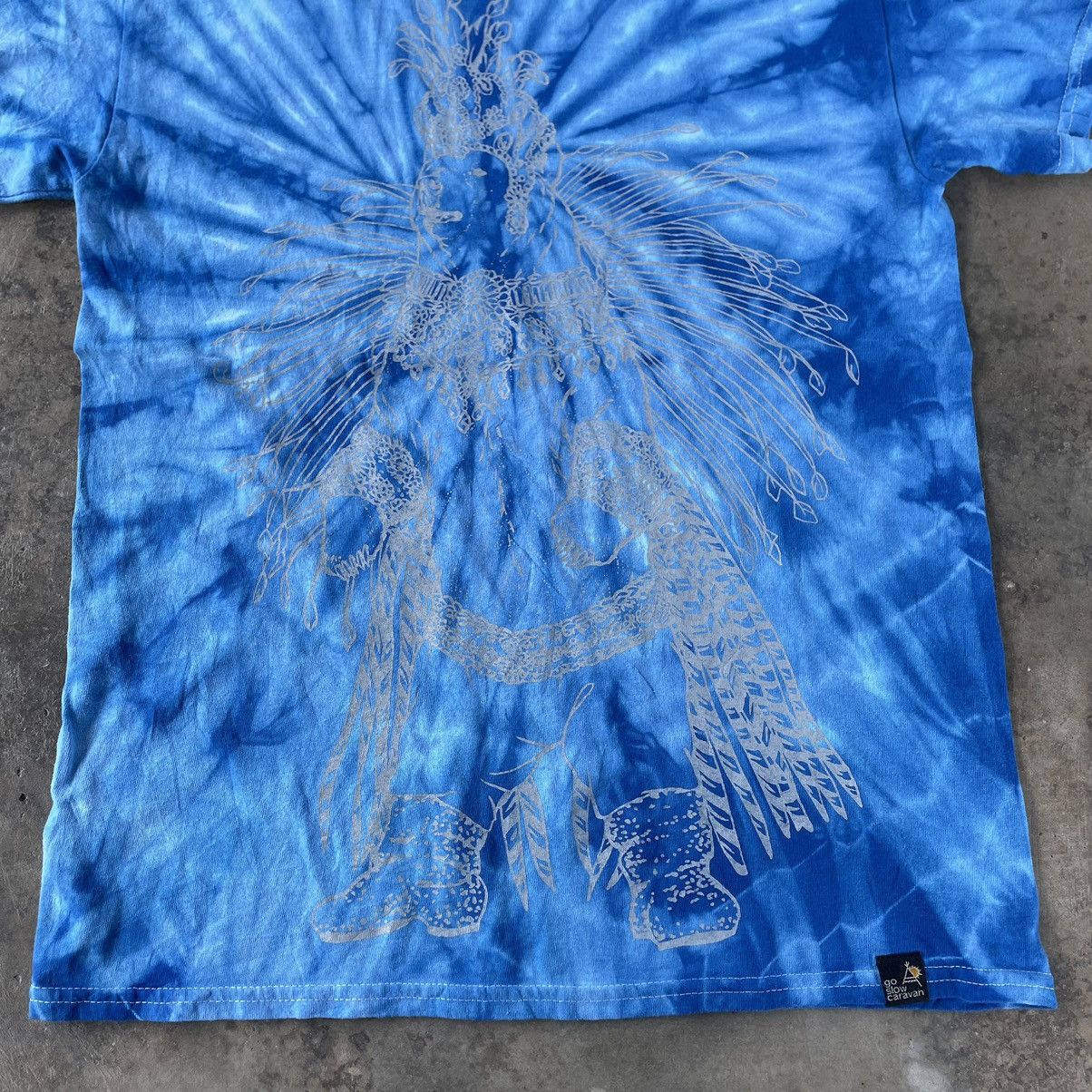 Japanese Brand × Vintage × go slow caravan 🔥🔥🇯🇵Go Slow Caravan Apache Indian Big Logo Design Tye Dye Tee Size US M / EU 48-50 / 2 - 3 Thumbnail