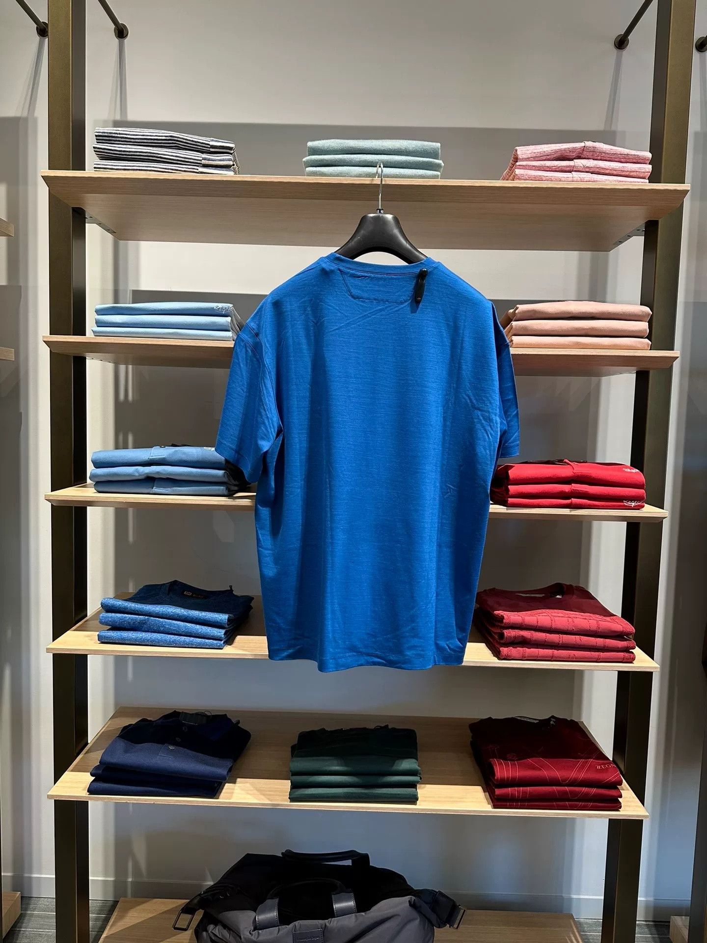 Ermenegildo Zegna Zegna Blue Wool Short-Sleeve T-Shirt Size US XL / EU 56 / 4 - 6 Thumbnail