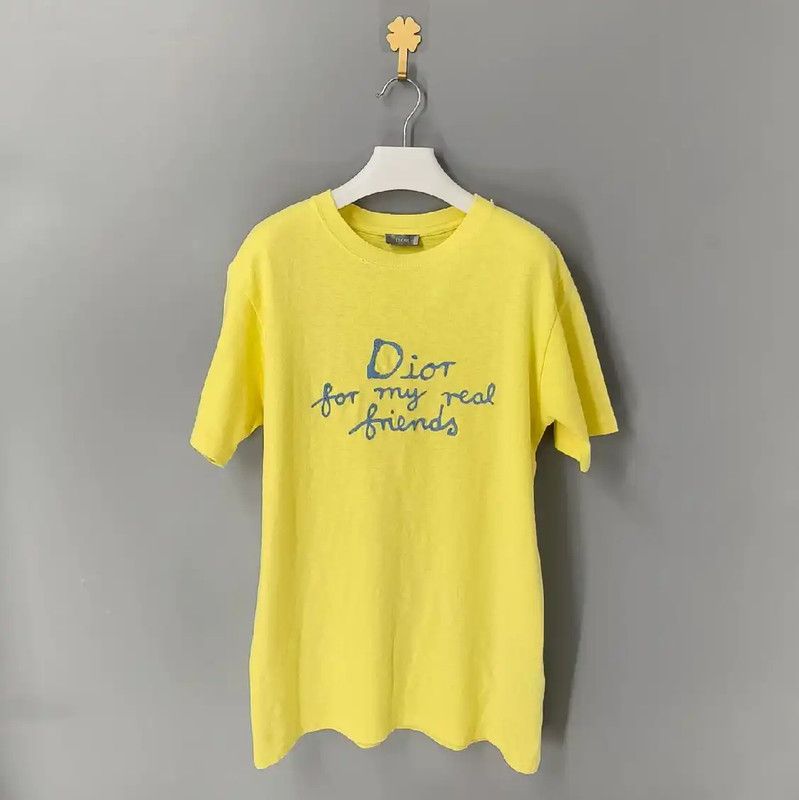 Dior Dior Yellow Cotton Men's T-Shirt 0089 Size US XS / EU 42 / 0 - 1 Thumbnail