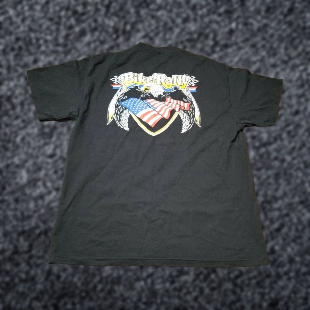 Delta VINTAGE Delta 90s Motorcycle T-Shirt XL Black Eagle American Flag Mens Size US XL / EU 56 / 4 - 1 Thumbnail