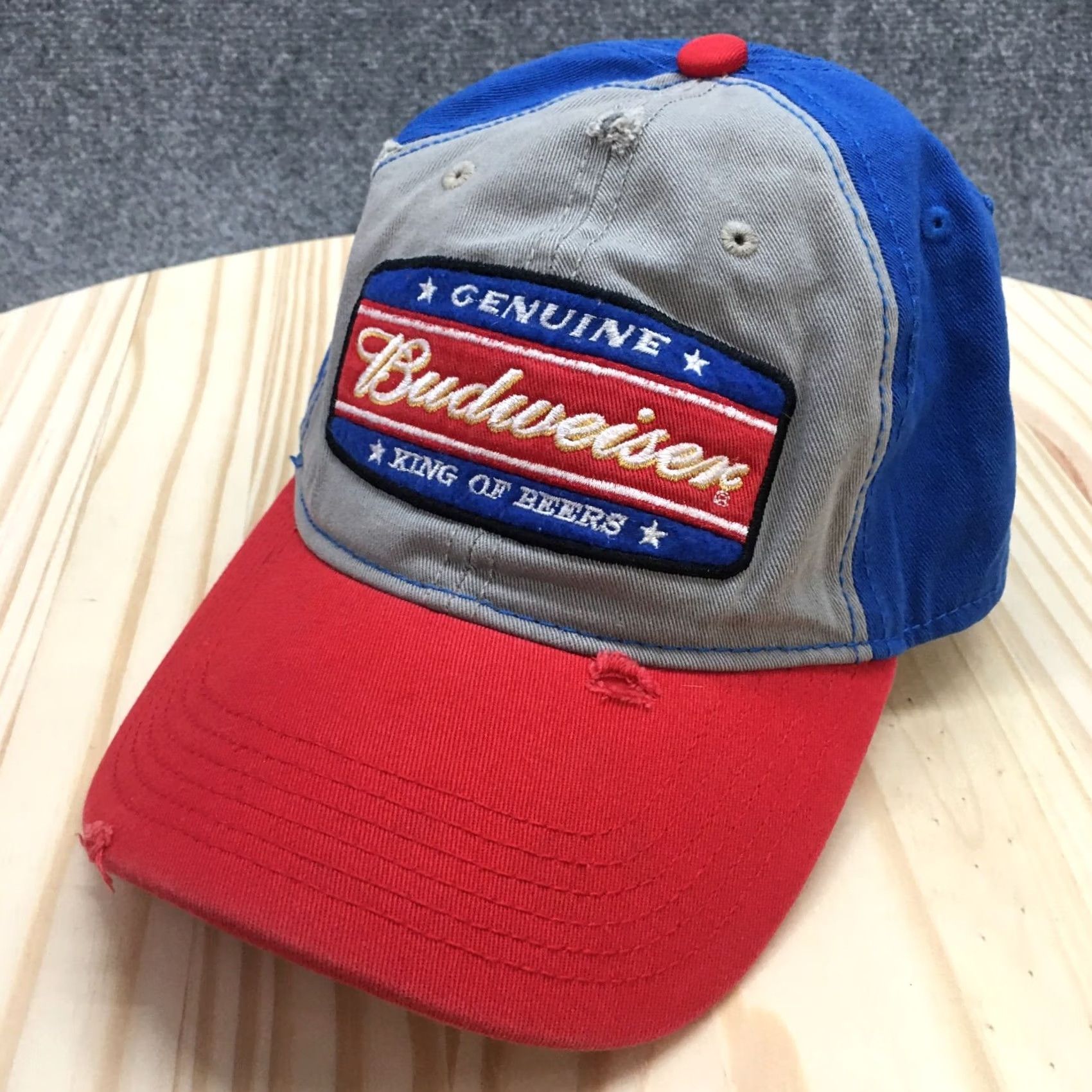 Budweiser Budweiser King Of Beers Baseball Cap Mens Blue Gray One Size Embroidered Logo Size ONE SIZE - 2 Thumbnail