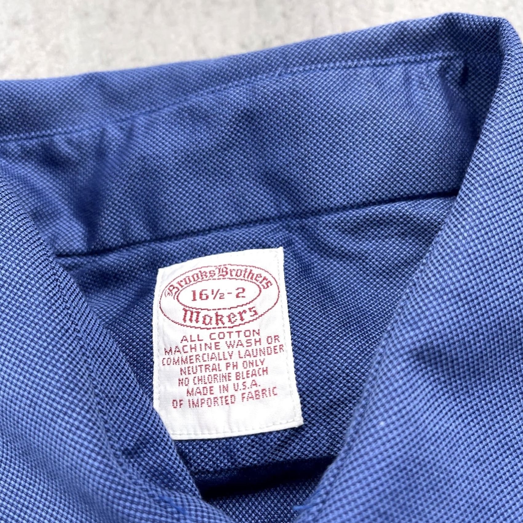 Brooks Brothers VINTAGE Brooks Brothers Shirt Mens 16.5 Blue Solid Classic Made USA Dress Shirt Size 46R - 4 Thumbnail