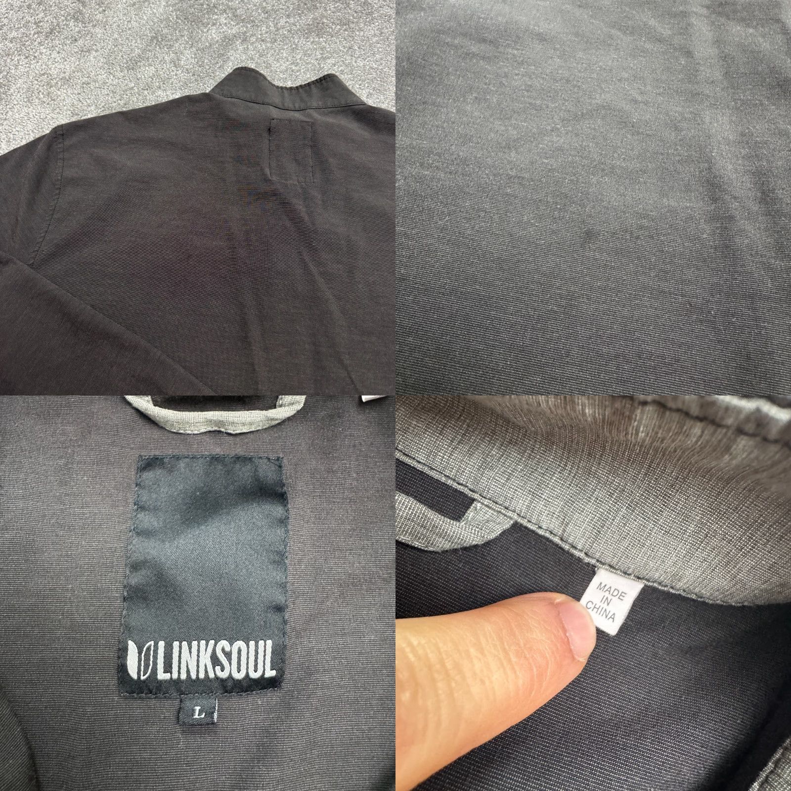 Vintage Linksoul Boardwalker Windbreaker Jacket Mens L Charcoal Gray 1/2 Zip Golf Size US L / EU 52-54 / 3 - 8 Thumbnail