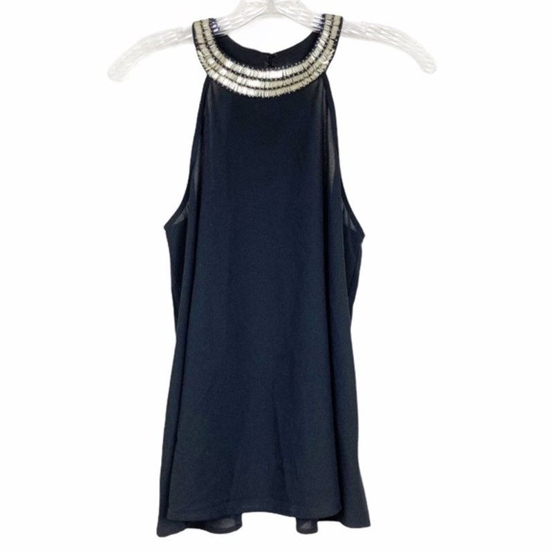 Other Paper Crane Black Sleeveless High Neck Blouse Sz M Size M / US 6-8 / IT 42-44 - 1 Thumbnail