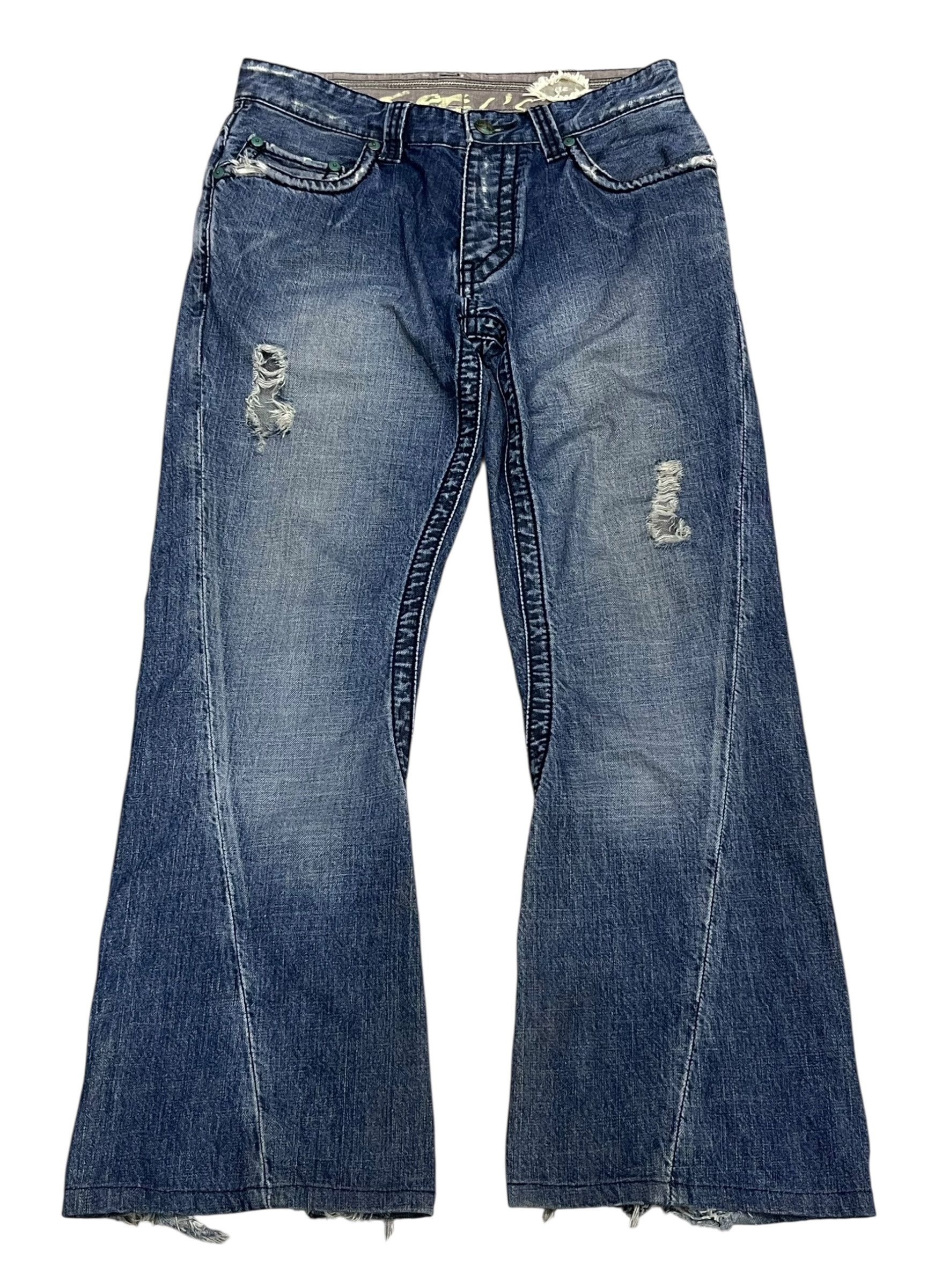 Stitch's Jeans STITCH'S NEBRASKA DISTRESSED AUTHENTIC TAILORED DENIM FLARE Size US 31 - 3 Thumbnail