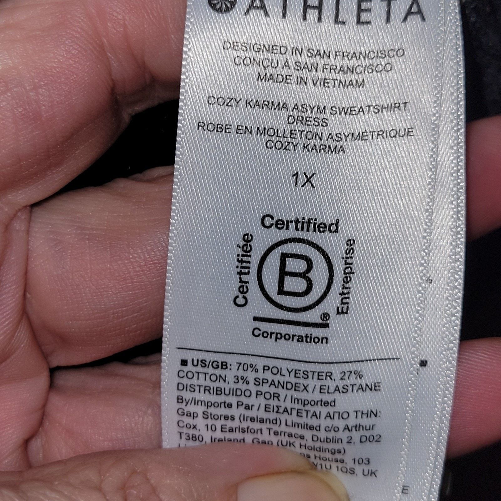 Athleta Athleta Cozy Zip Fleece Tunic Sweatshirt Dress SZ XL Black Size XL / US 12-14 / IT 48-50 - 5 Thumbnail