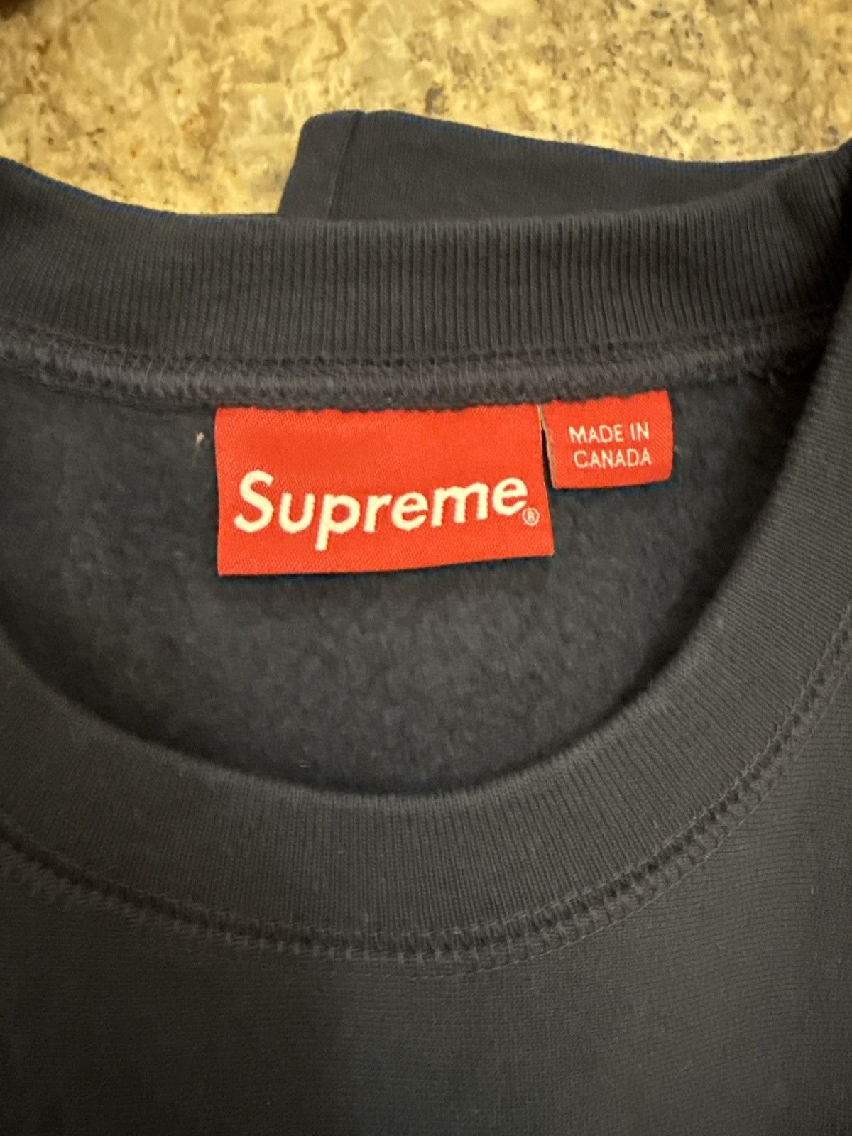 Supreme Supreme Box Logo Crewneck, Navy FW18 Size US L / EU 52-54 / 3 - 2 Thumbnail