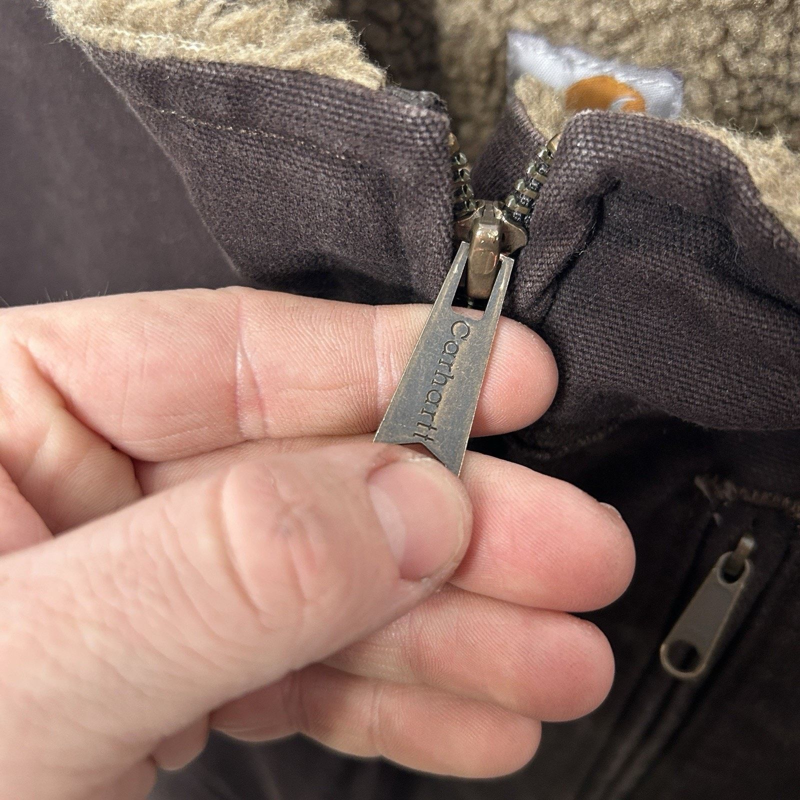 Carhartt Vintage Carhartt Sherpa-Lined Jacket “Dark Brown” WJ022 DKB Size L / US 10 / IT 46 - 10 Thumbnail
