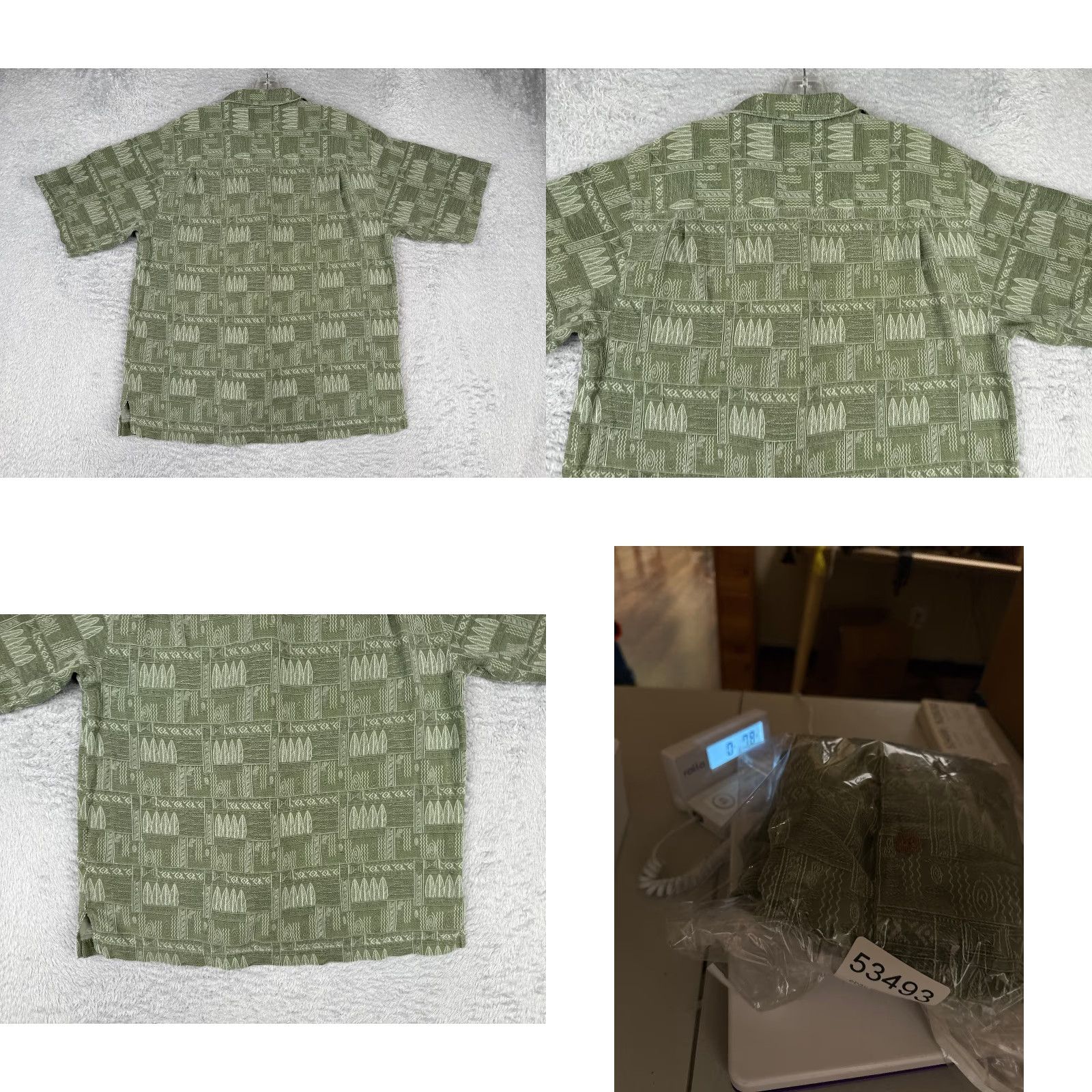 Vintage Seven Palm Shirt Men Small Green Surfboard Geometric Hawaiian Up 100% Silk Size US S / EU 44-46 / 1 - 9 Thumbnail