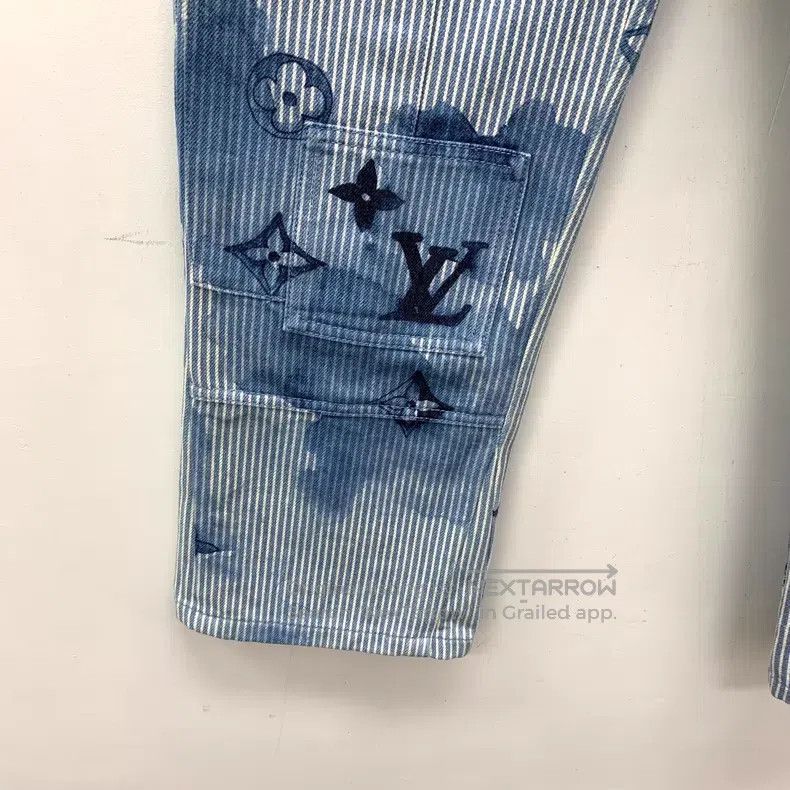 Louis Vuitton Louis Vuitton Blue ink print striped cotton casual denim p Size US 32 / EU 48 - 5 Thumbnail