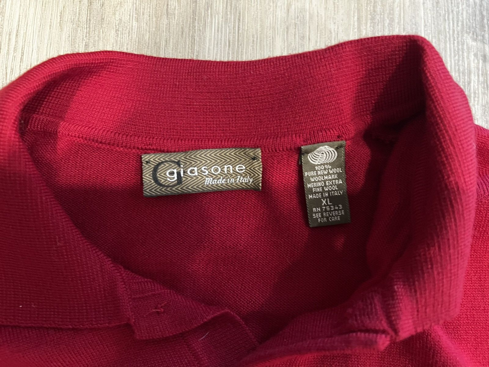 Vintage Giasone Long Sleeve Polo Sweater Merino Wool Size US XL / EU 56 / 4 - 3 Thumbnail