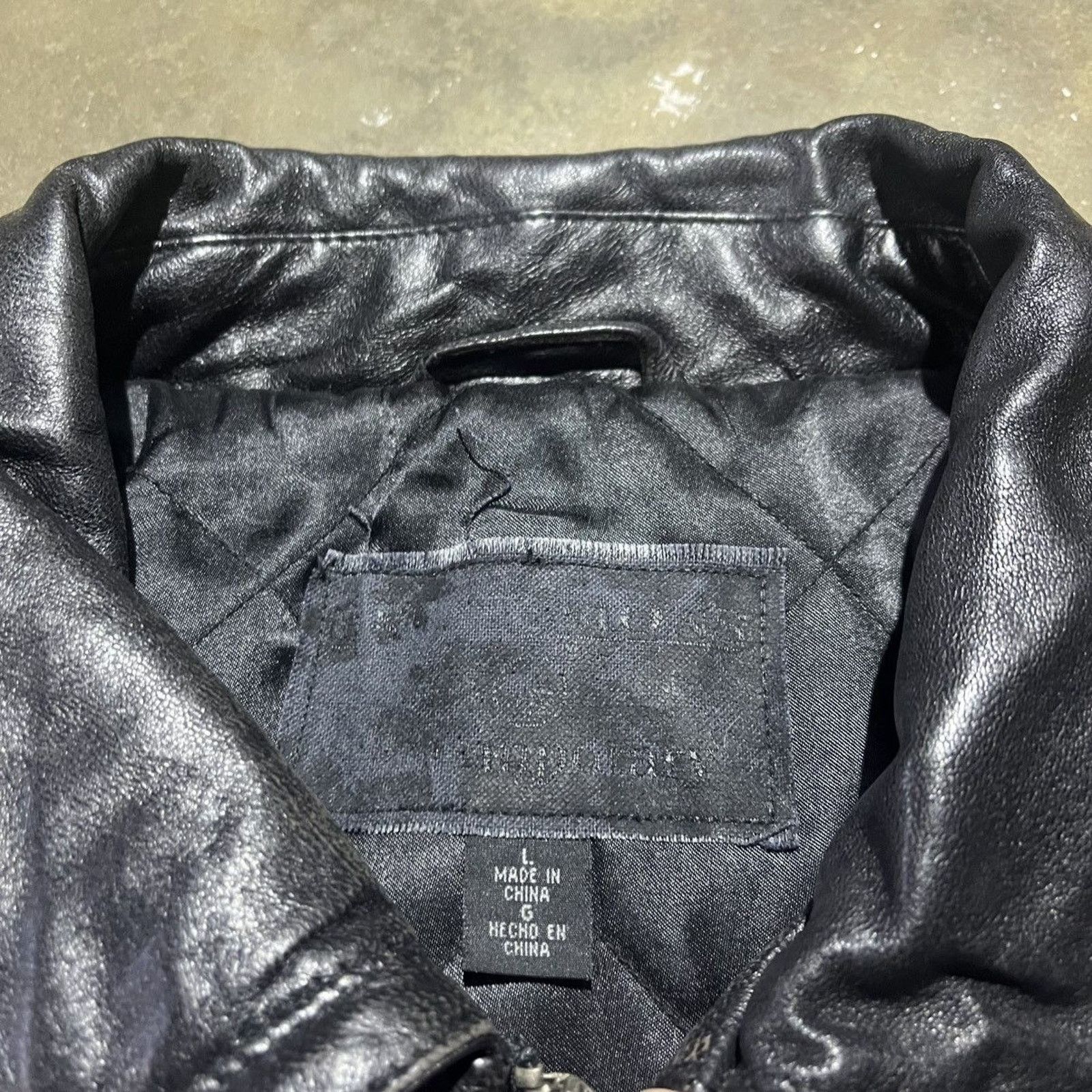 Vintage Vintage 90s Black Grunge Oversized Boxy Leather Jacket Size US L / EU 52-54 / 3 - 4 Thumbnail