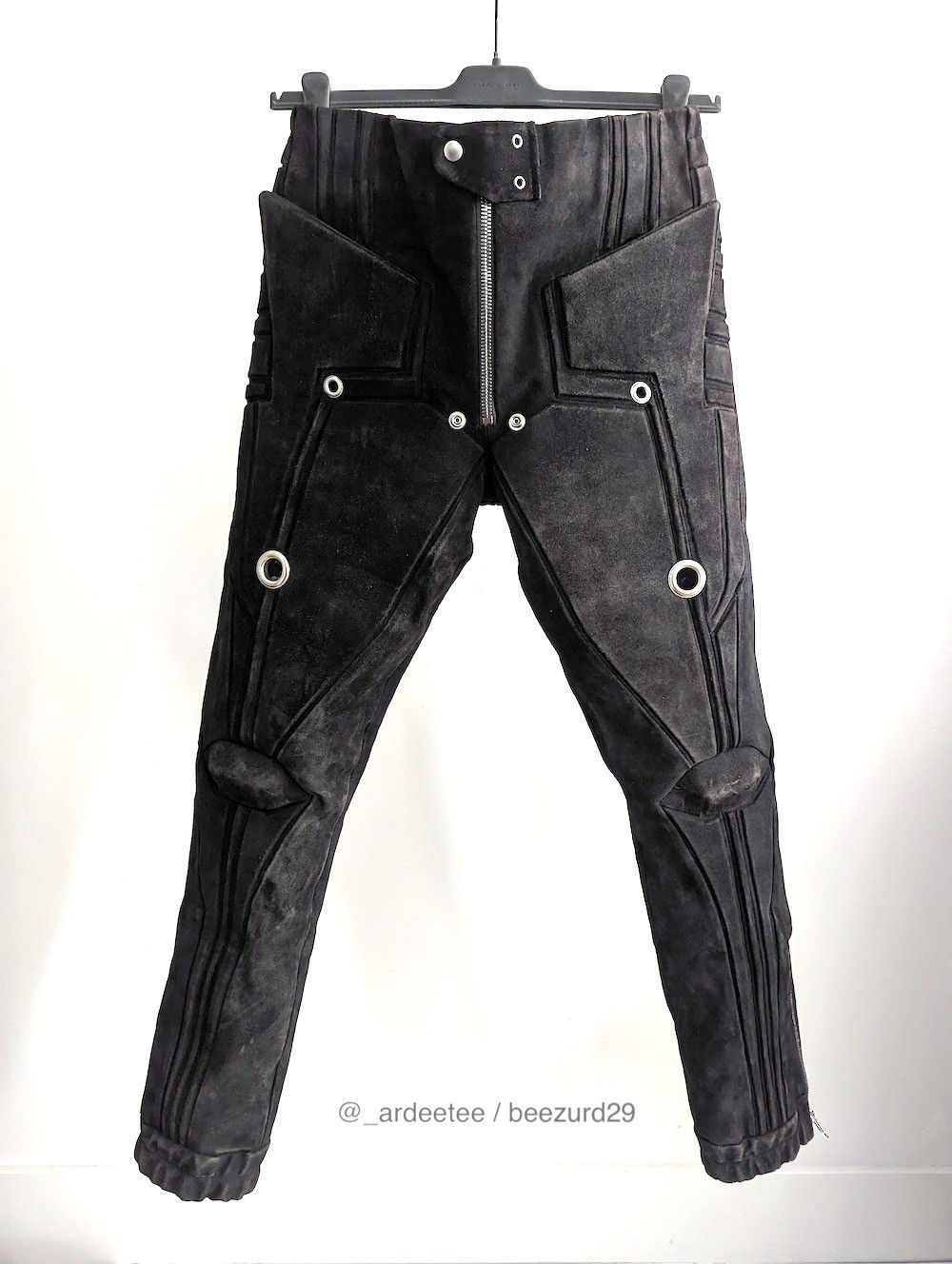 Rick Owens 💥UNRELEASED FW22 METROJOGGERS REVERSED LEATHER STROBE Size US 32 / EU 48 - 1 Thumbnail