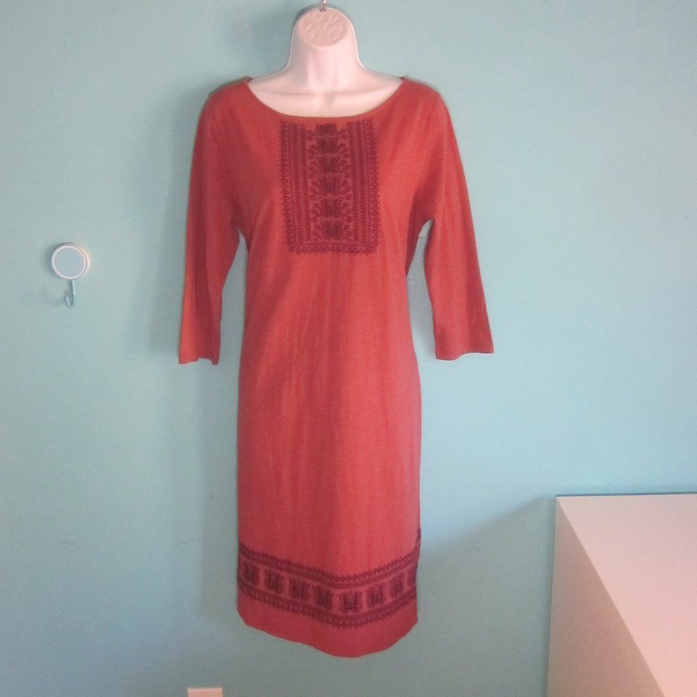 Eileen Fisher Garnet Hill Embroidered Dress Size M Size M / US 6-8 / IT 42-44 - 1 Thumbnail
