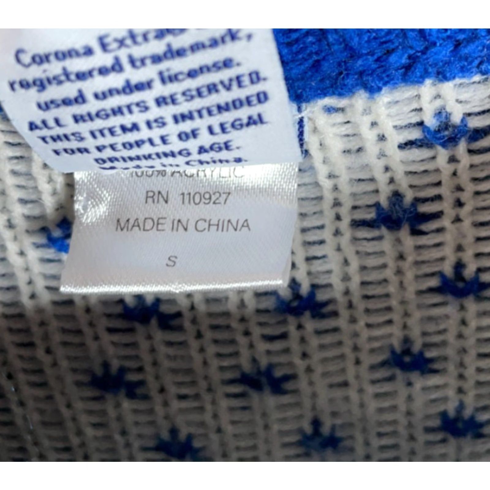 Vintage Corona Extra Beer Sweater Adult Small Blue White Ugly Christmas Knit AOP Size US S / EU 44-46 / 1 - 4 Thumbnail