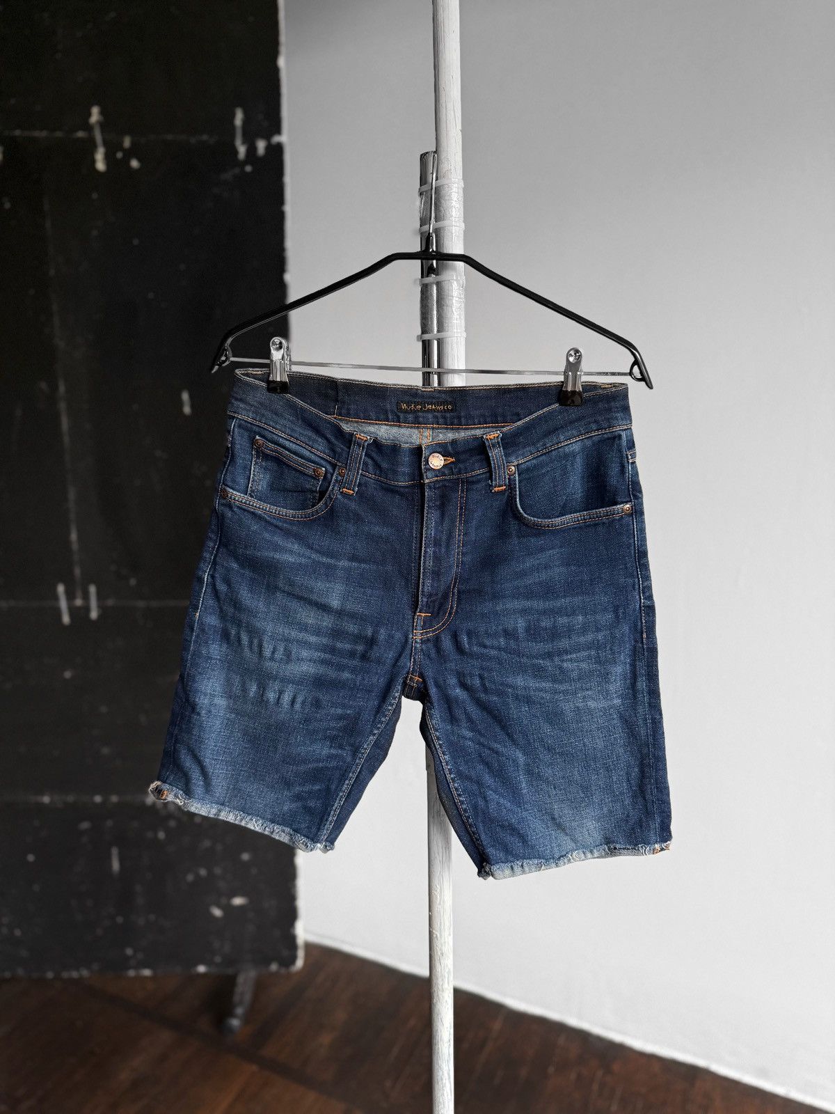 Nudie Jeans Nudie Mens Blue Organic Cotton Denim Shorts Zipper Closure Size US 31 - 2 Thumbnail