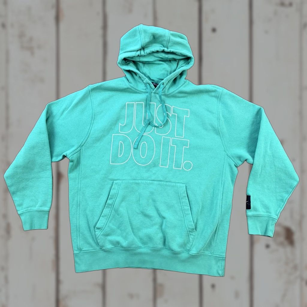Nike Nike Hoodie Womens L Green Pockets Pullover Sweatshirt Just Do It Size L / US 10 / IT 46 - 1 Thumbnail