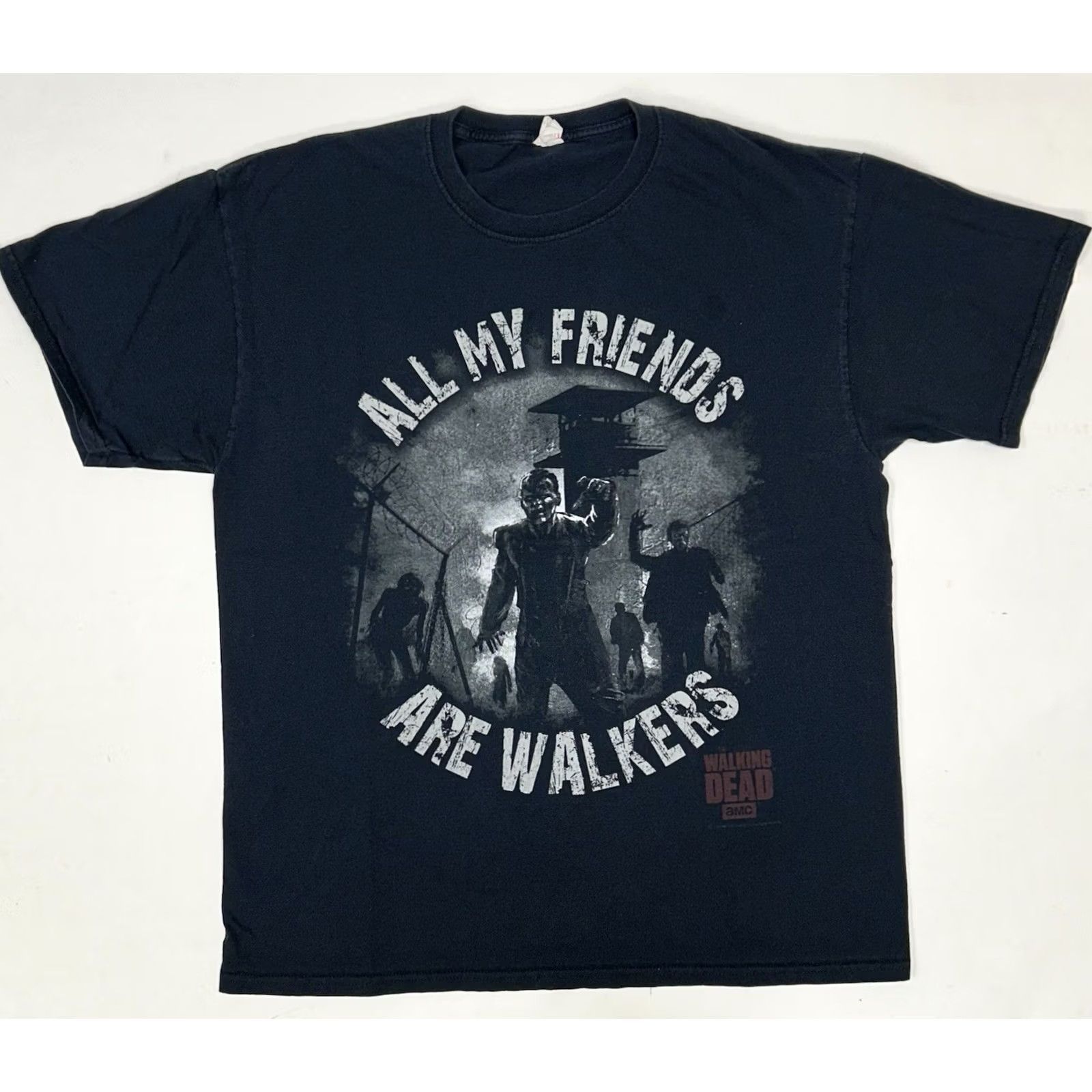 Fruit Of The Loom The Walking Dead Shirt All My Friends Are Walkers 2014 AMC Promo Tee Large Black Fruit of the Loom Adult Size US L / EU 52-54 / 3 - 2 Thumbnail
