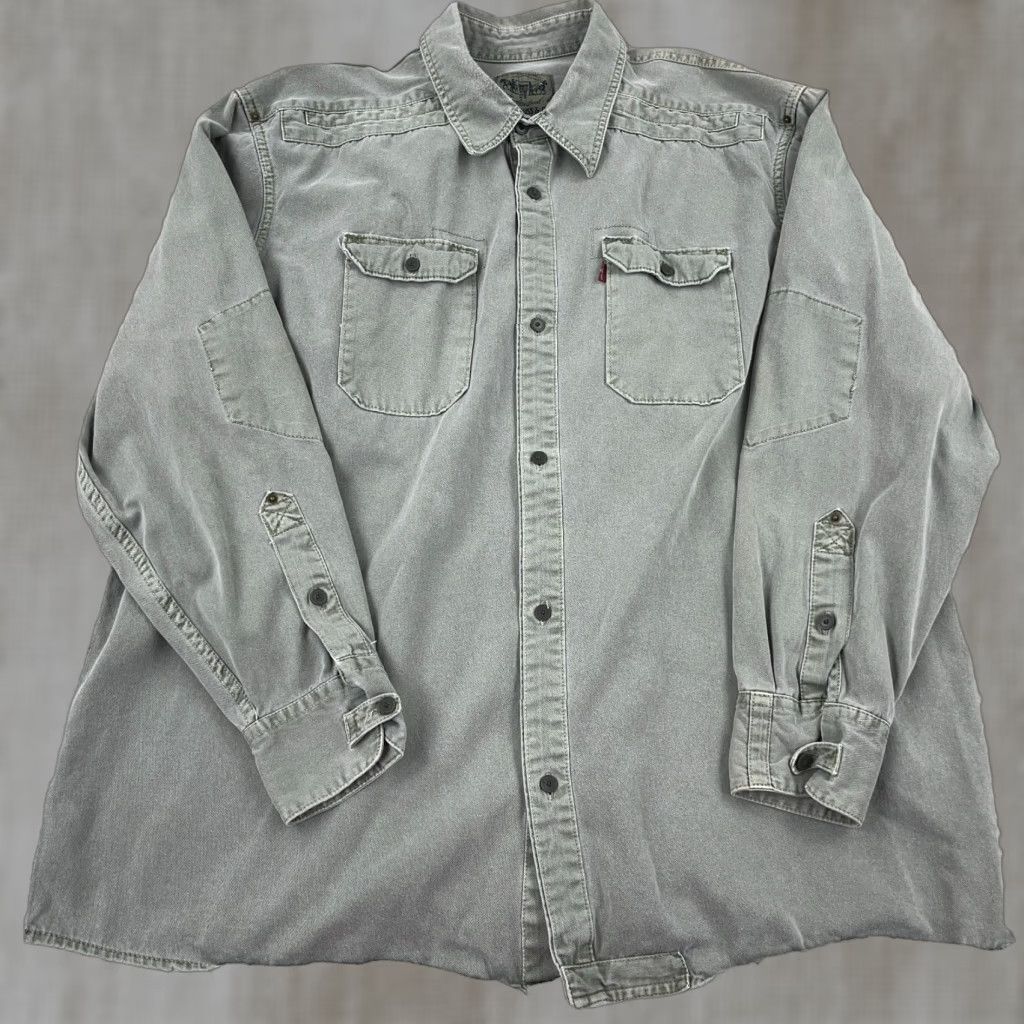 Levi's VINTAGE Levi’s Denim Western Shirt Mens XXL Green Button-Up Cowboy Y2K Size US XXL / EU 58 / 5 - 1 Thumbnail