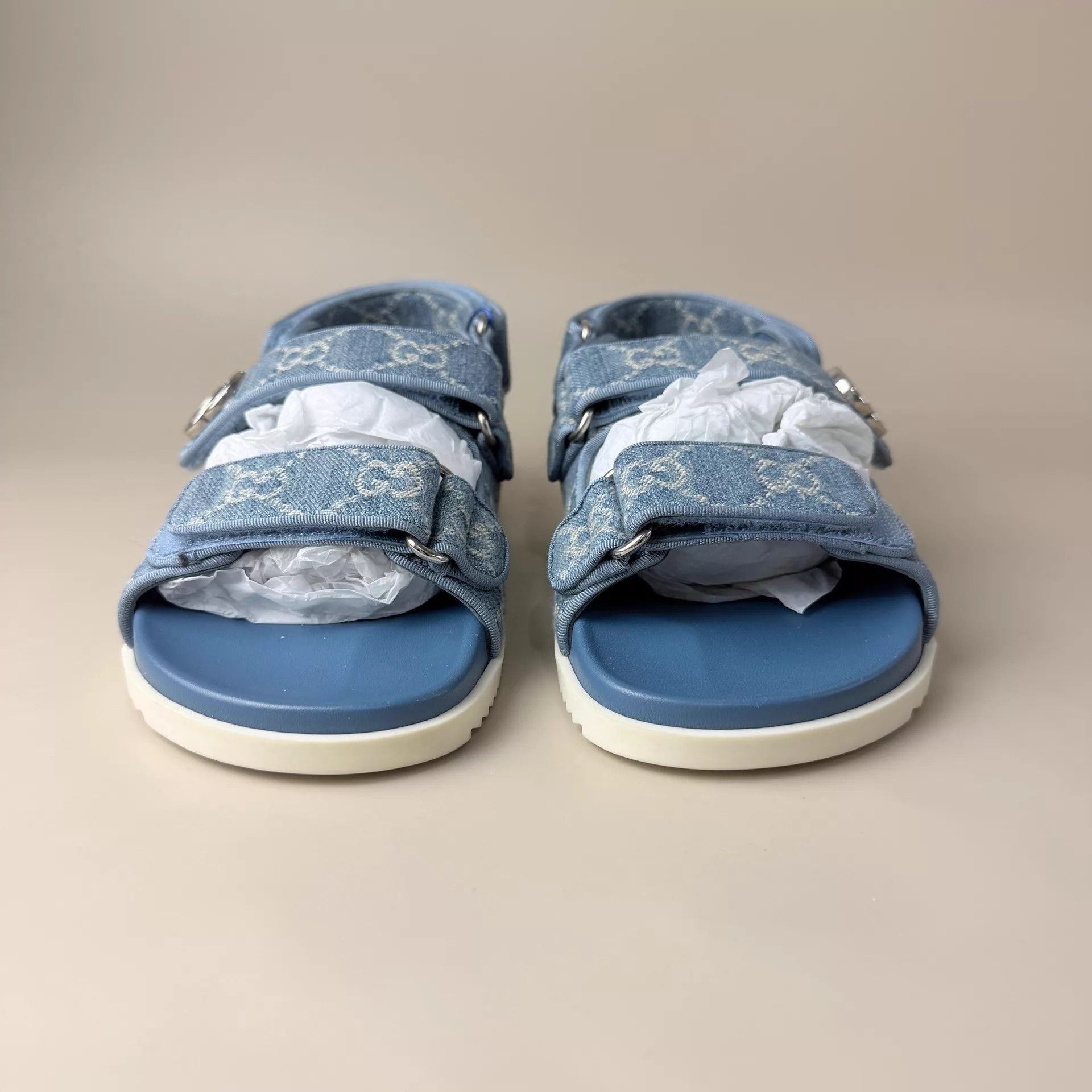 Gucci Gucci Denim All Over Print Double C Sandals 36.5 Size US 6 / IT 36 - 2 Thumbnail