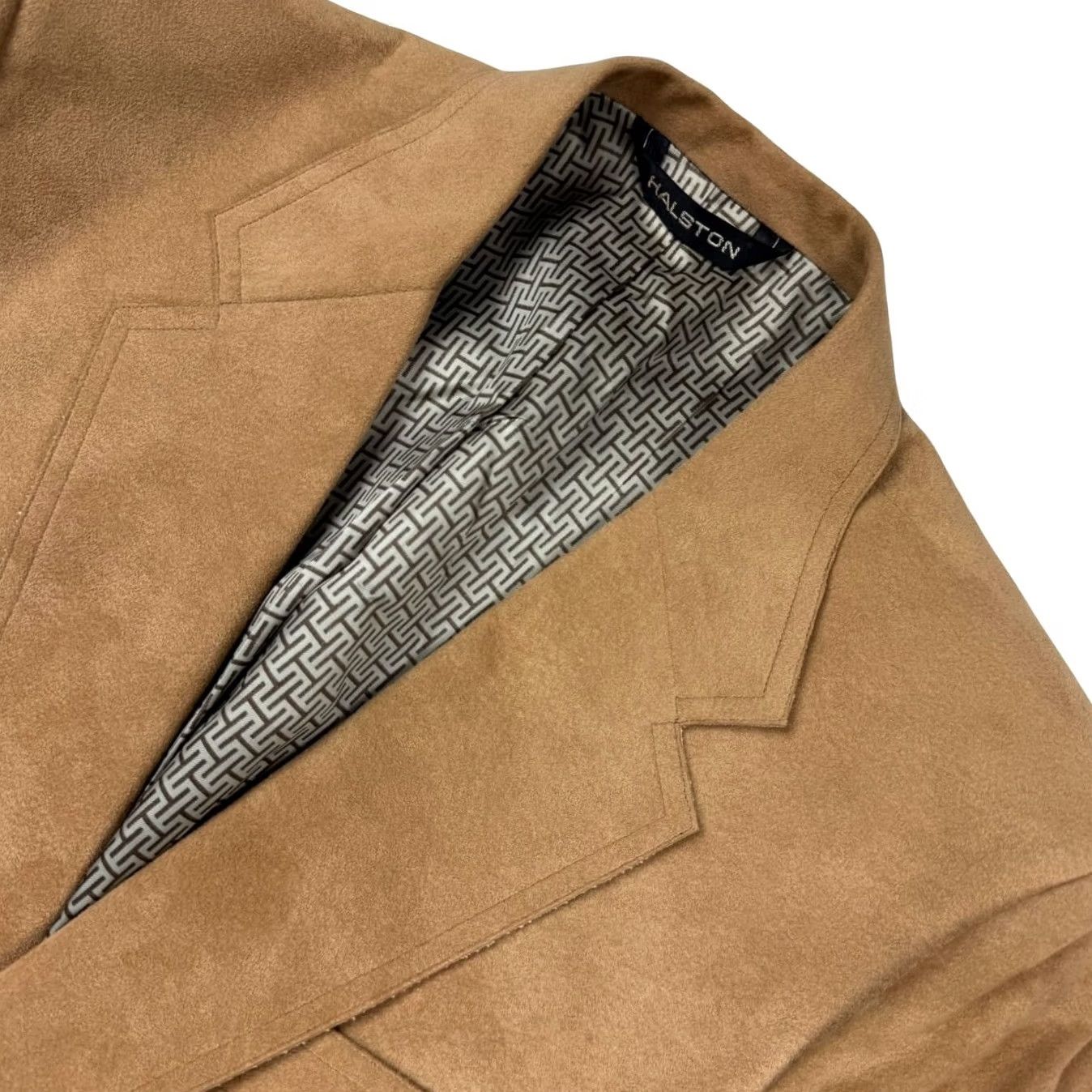 Halston VINTAGE Halston Roots Halsuede Blazer Jacket Brown 40S Men's Two-Button Size 40R - 2 Thumbnail