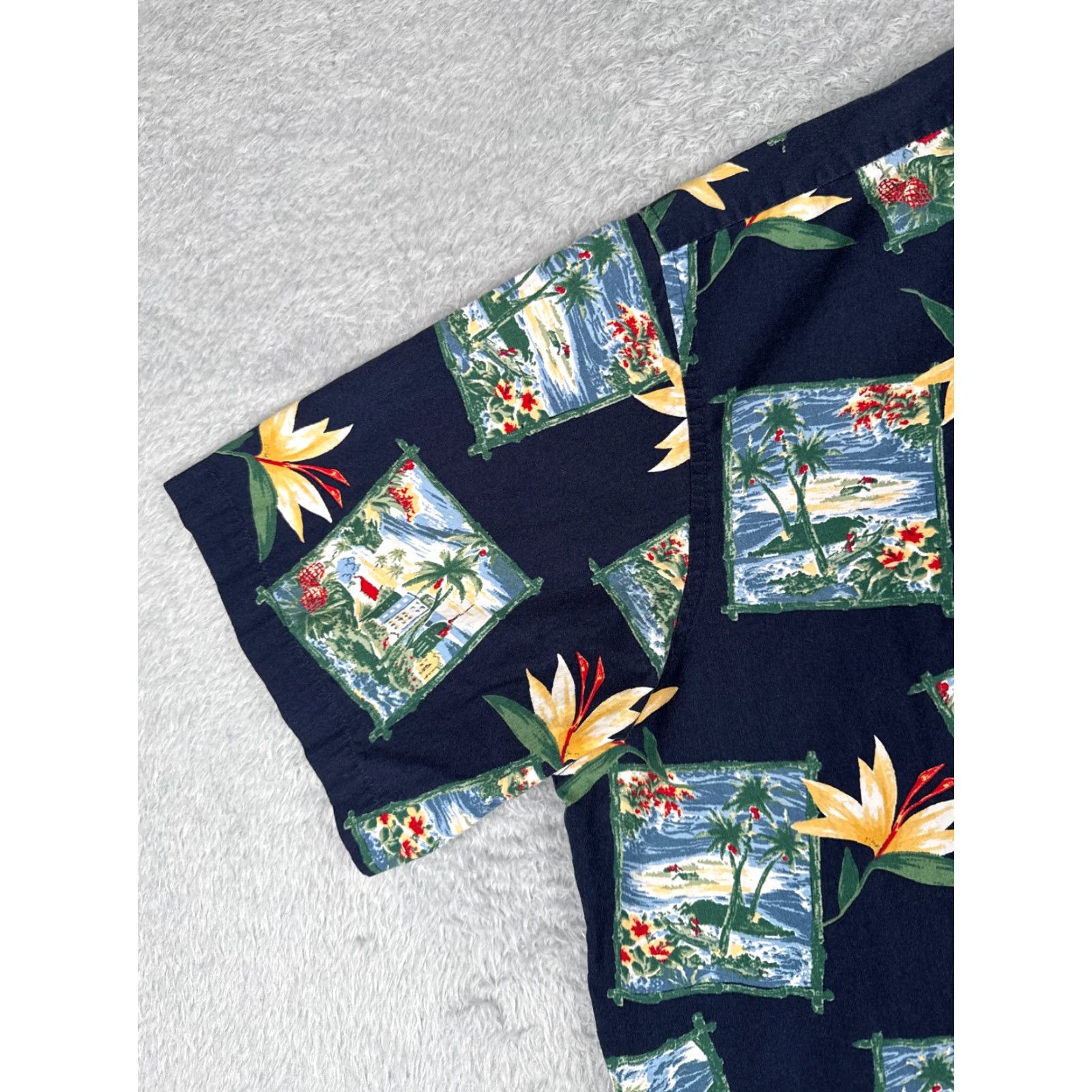 Vintage Natural Issue Shirt Men 3XL Floral Hawaiian Blue Cotton Button-Up Resort Luau Aloha Hawaiian Shirt Mens Size US XXL / EU 58 / 5 - 5 Thumbnail