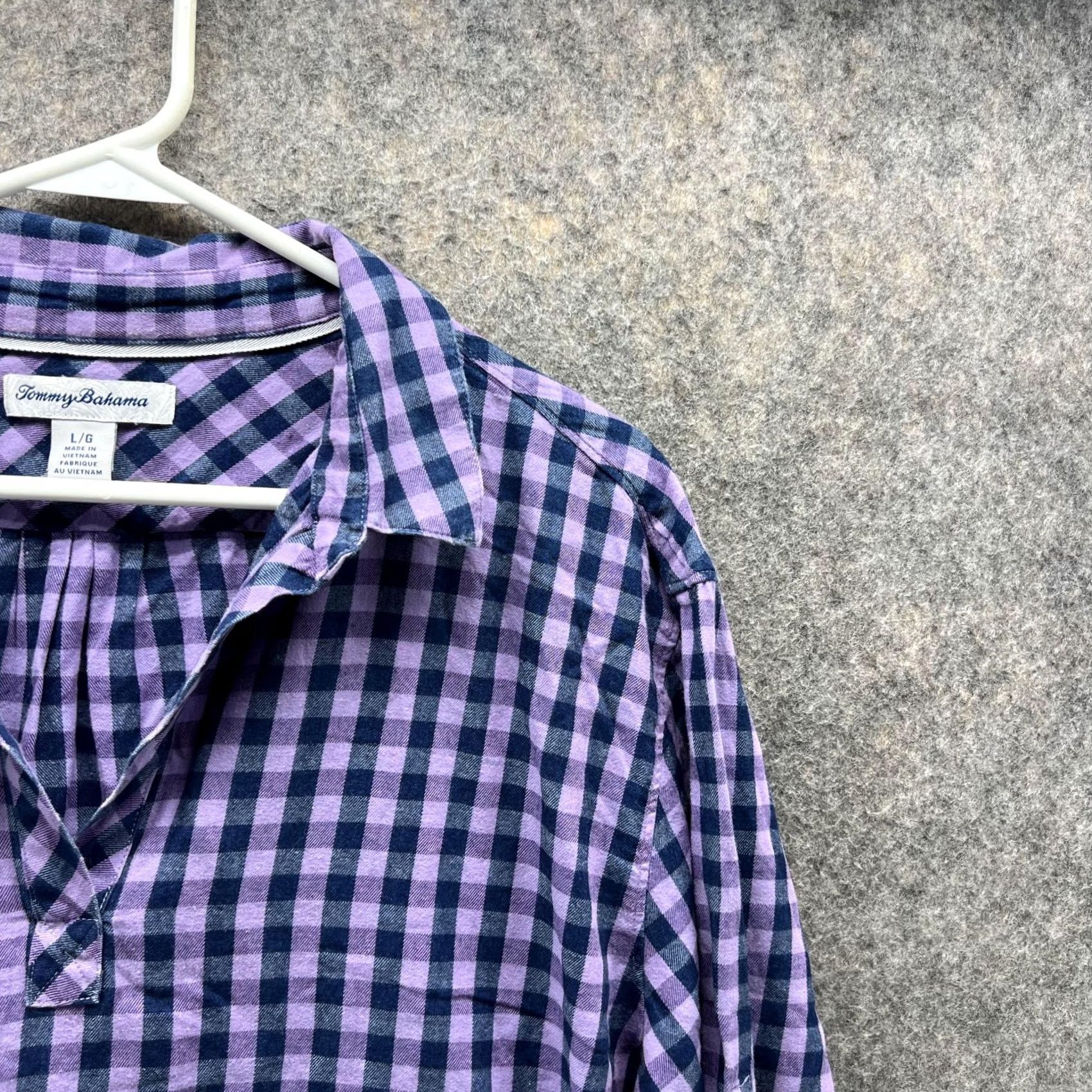Tommy Bahama VINTAGE? No — Tommy Bahama Shirt Women Large Purple Casual Button Down Preppy Checkered Size L / US 10 / IT 46 - 4 Thumbnail