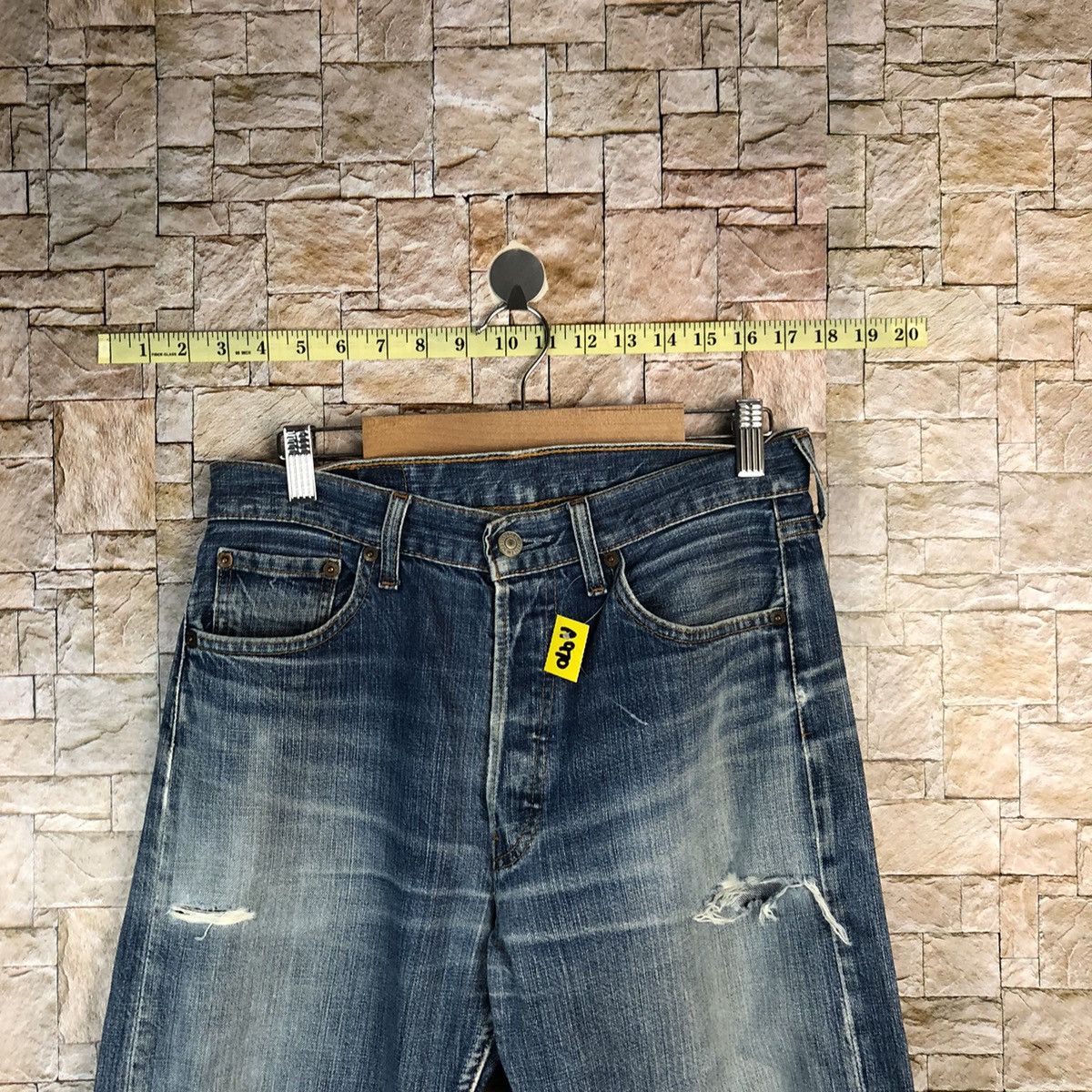 Levi's 501 Levis Blue Distressed Denim Pants #A970 Size US 30 / EU 46 - 4 Thumbnail
