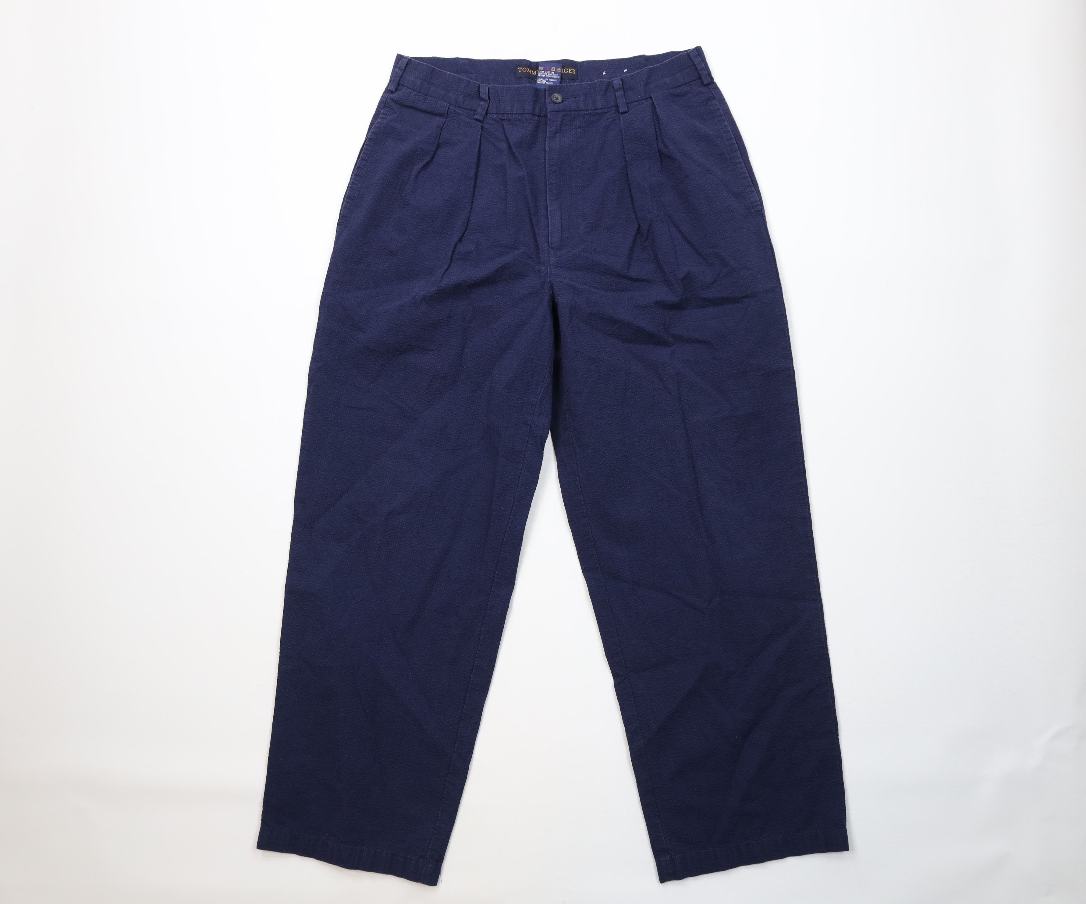 Tommy Hilfiger Vintage 90s Tommy Hilfiger Seersucker Wide Leg Chino Pants Size US 32 / EU 48 - 1 Thumbnail